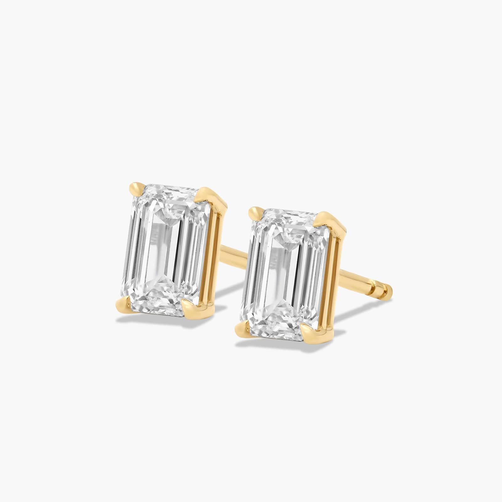 Emerald Cut 1.5 CTW Lab-Grown Diamond Stud Earrings s In 14K Yellow Gold