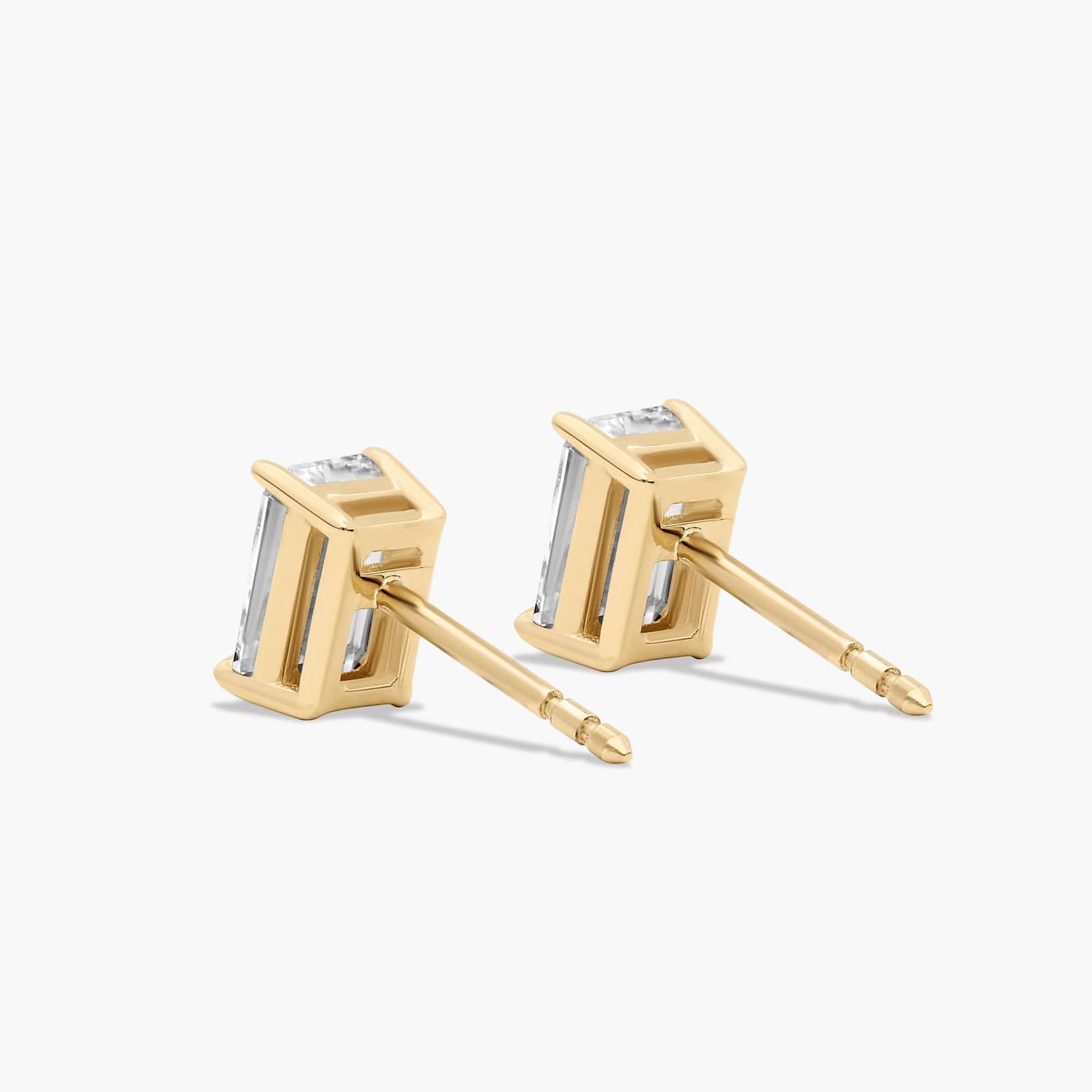 Emerald Cut 1.5 CTW Lab-Grown Diamond Stud Earrings s In 14K Yellow Gold
