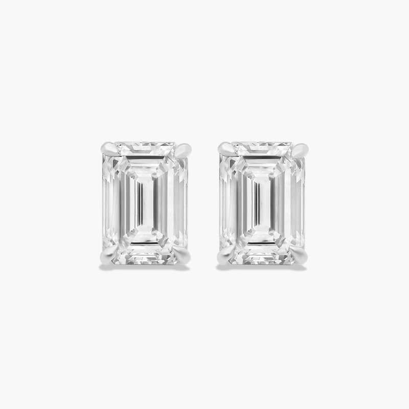 Emerald Cut 2 CTW Lab-Grown Diamond Stud Earrings In 14K White Gold