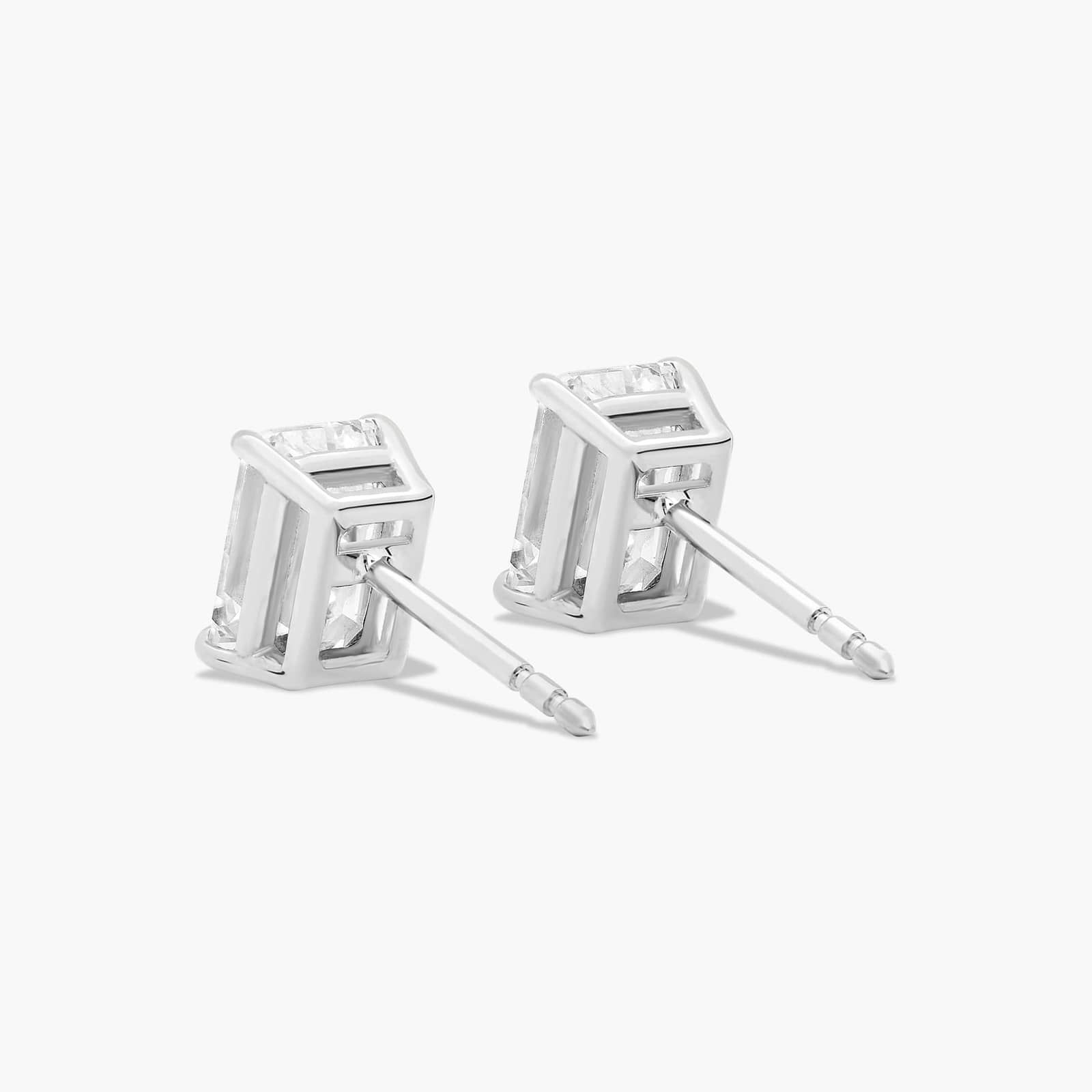 Emerald Cut 2 CTW Lab-Grown Diamond Stud Earrings In 14K White Gold