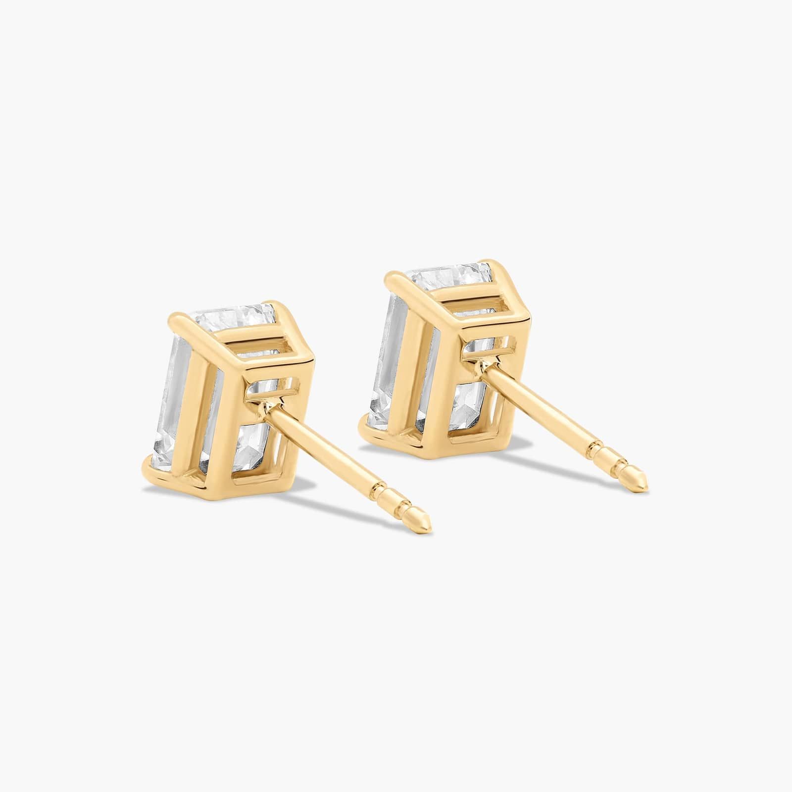 Emerald Cut 2 CTW Lab-Grown Diamond Stud Earrings In 14K Yellow Gold