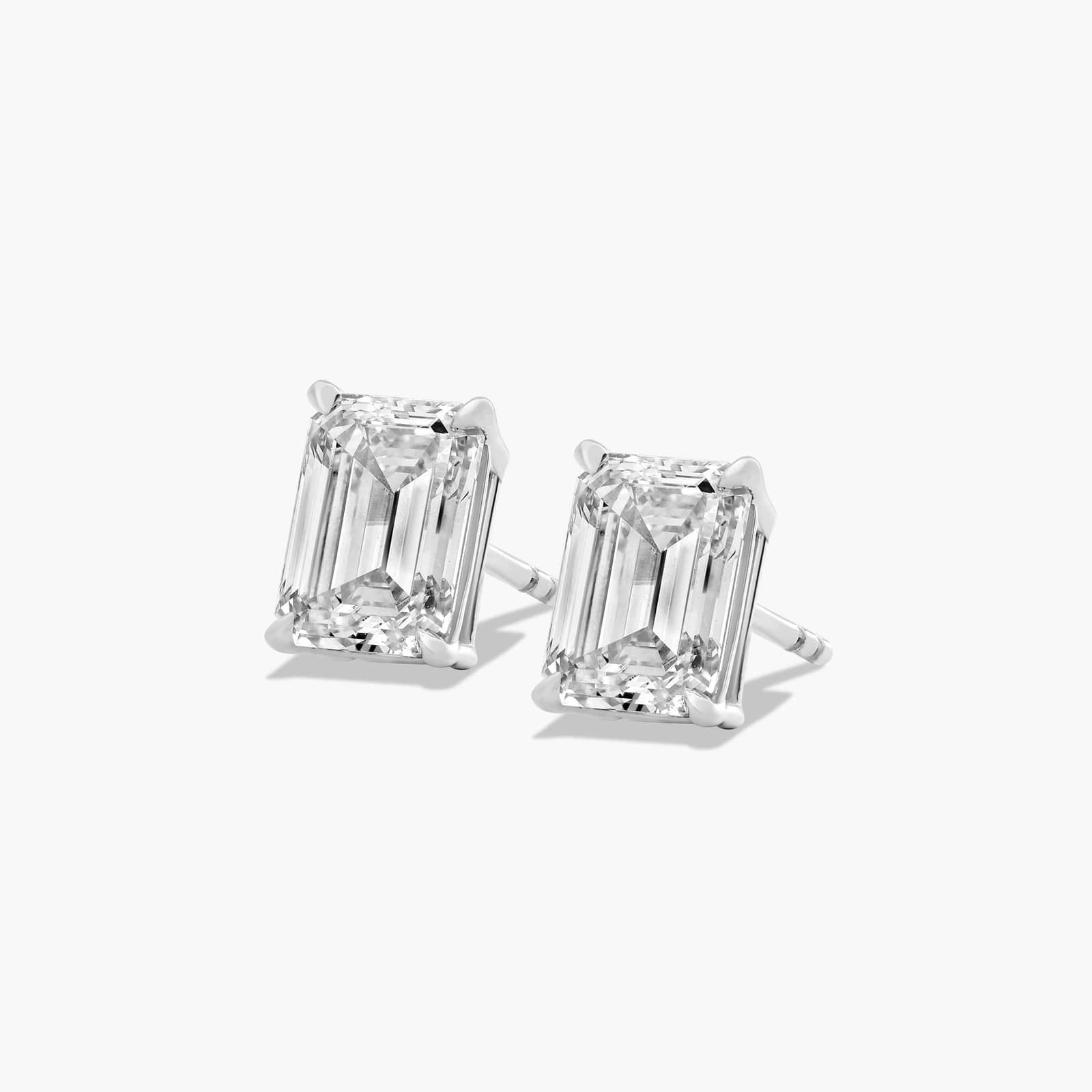 Emerald Cut 3 CTW Lab-Grown Diamond Stud Earrings In 14K White Gold