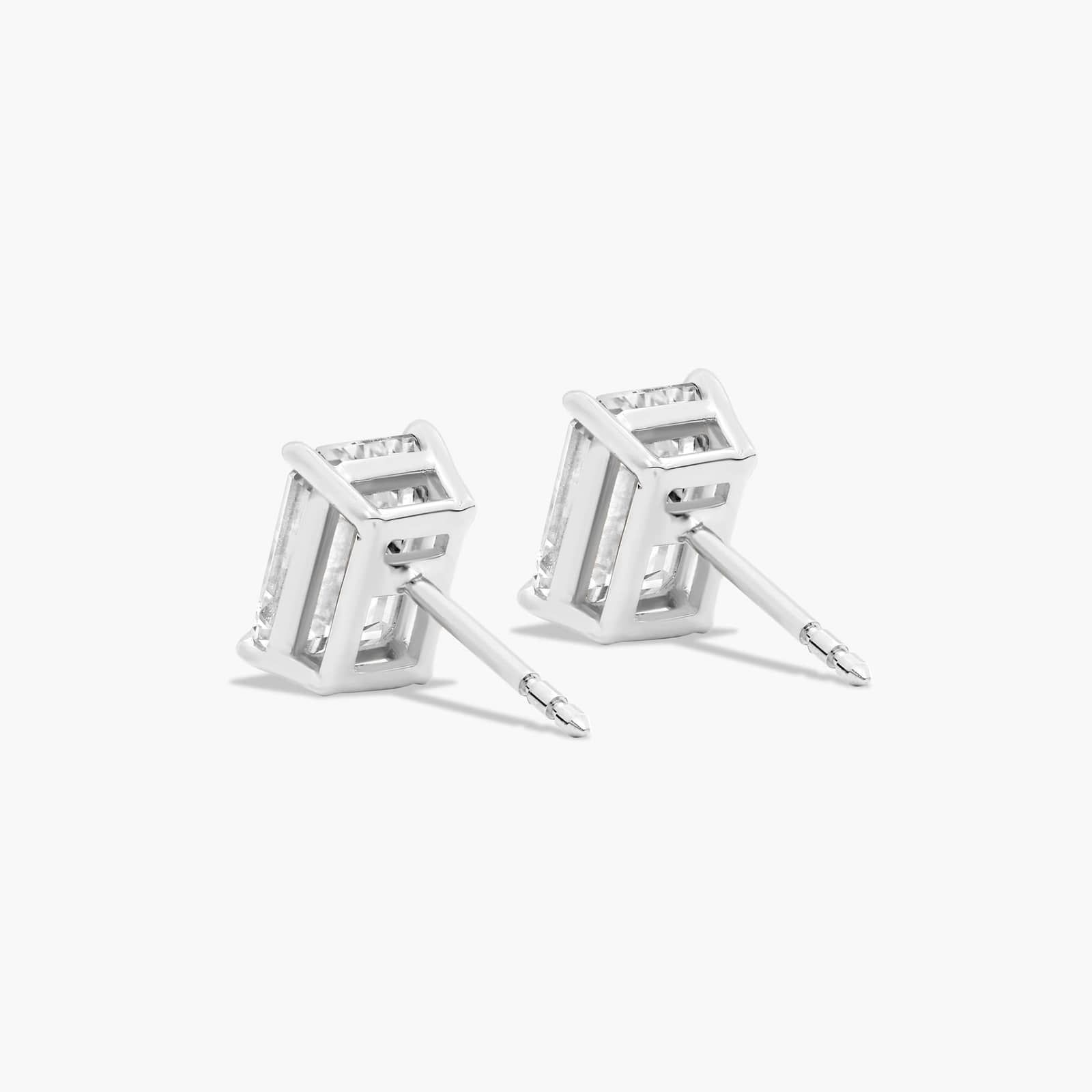 Emerald Cut 3 CTW Lab-Grown Diamond Stud Earrings In 14K White Gold