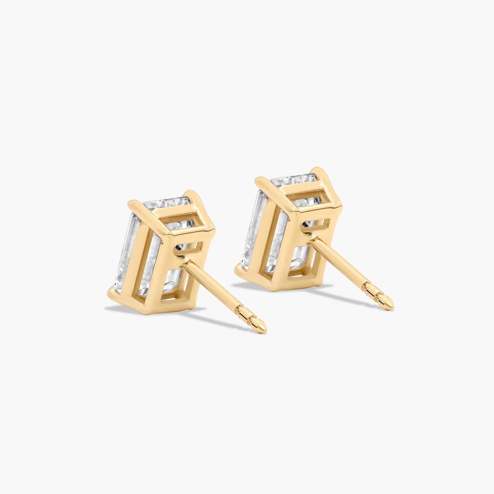 Emerald Cut 3 CTW Lab-Grown Diamond Stud Earrings In 14K Yellow Gold