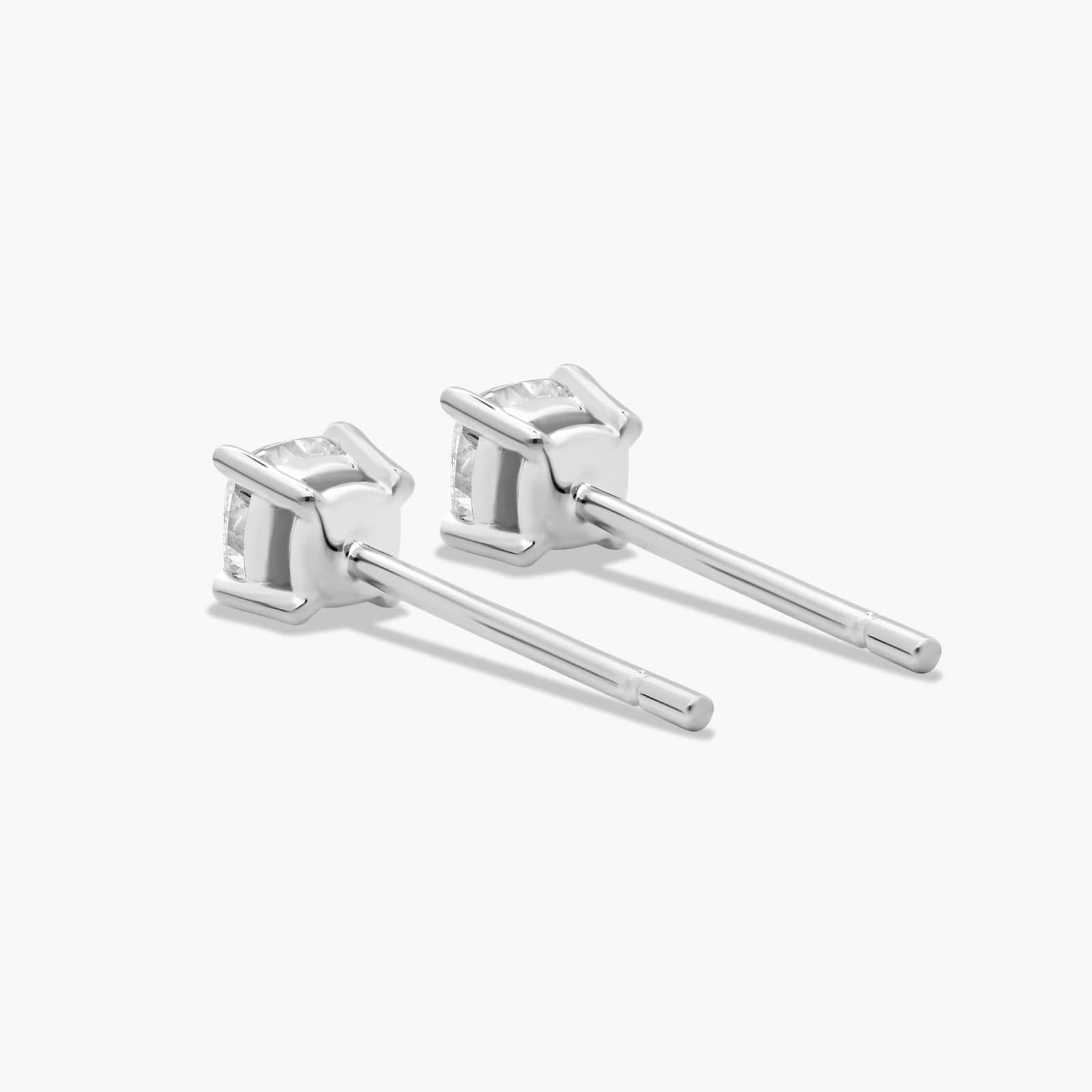 Cushion Cut 0.25 CTW Diamond Stud Earrings In 14K White Gold