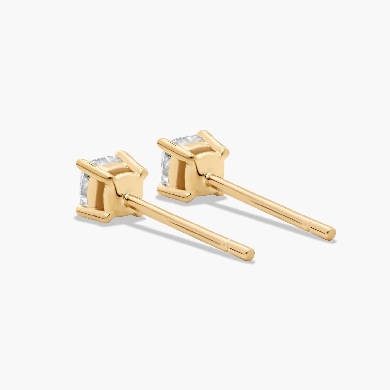 Cushion Cut 0.25 CTW Diamond Stud Earrings In 14K Yellow Gold