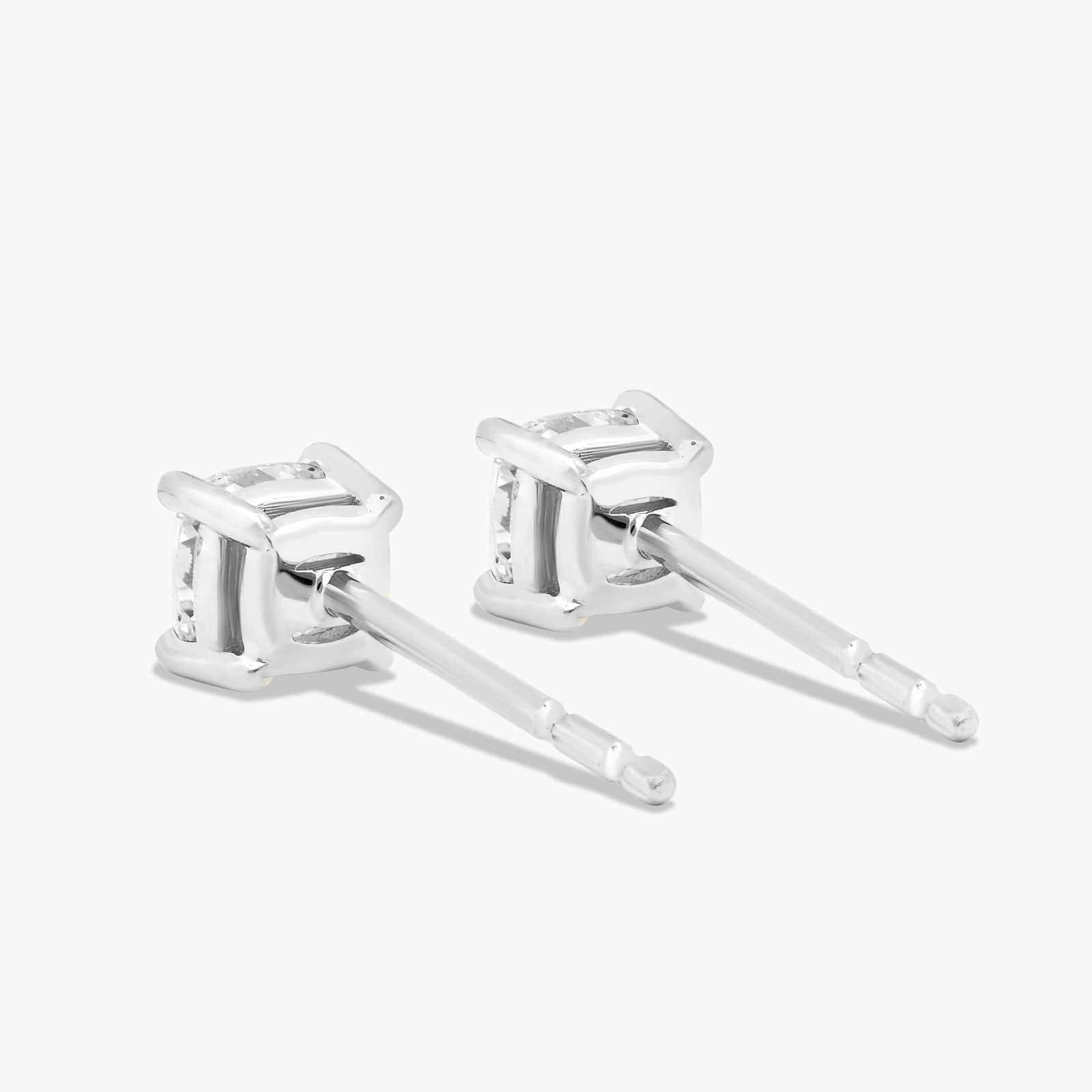 Cushion Cut 0.5 CTW Diamond Stud Earrings In 14K White Gold