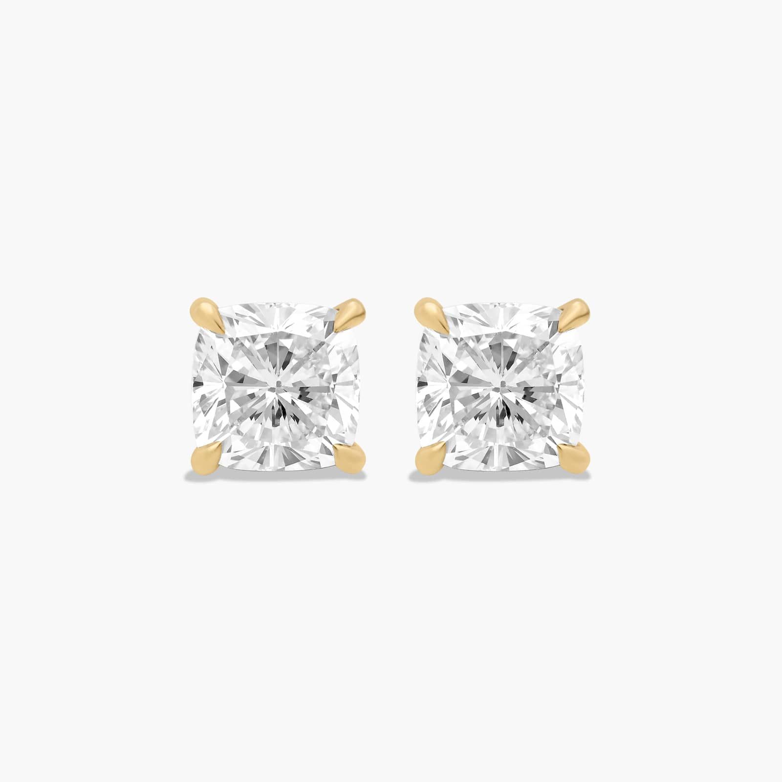 Cushion Cut 0.75 CTW Lab-Grown Diamond Stud Earrings In 14K Yellow Gold