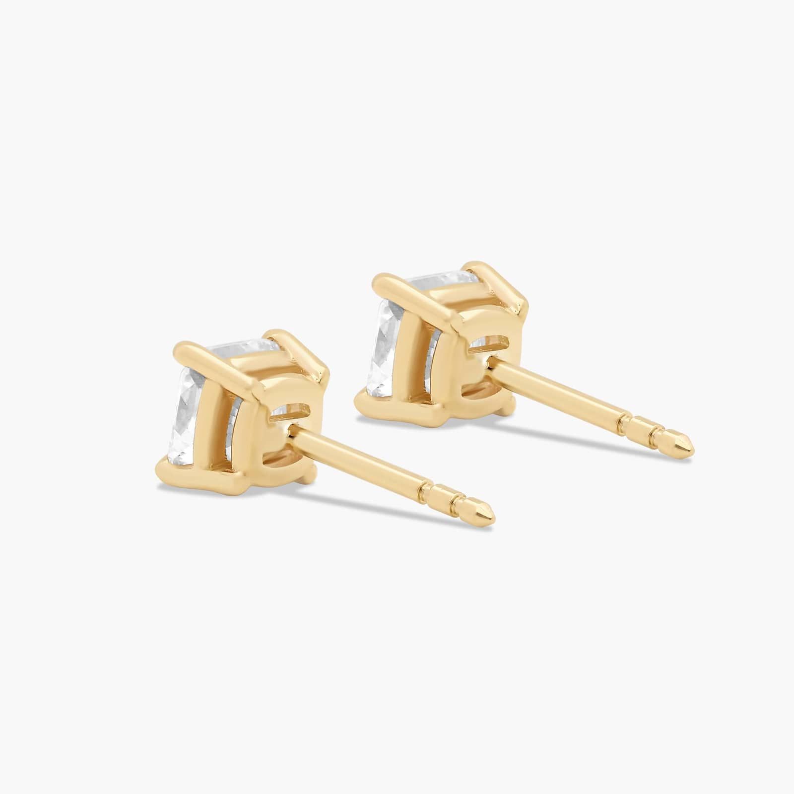 Cushion Cut 1 CTW Lab-Grown Diamond Stud Earrings In 14K Yellow Gold