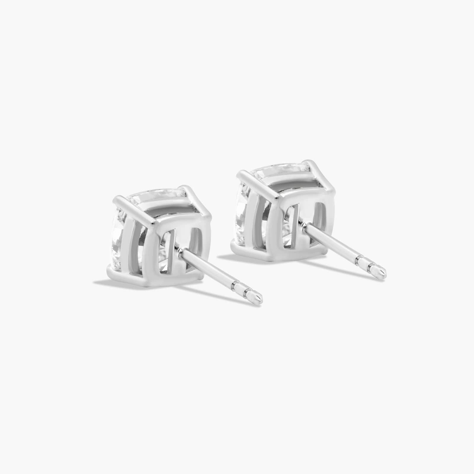Cushion Cut 3 CTW Lab-Grown Diamond Stud Earrings In 14K White Gold