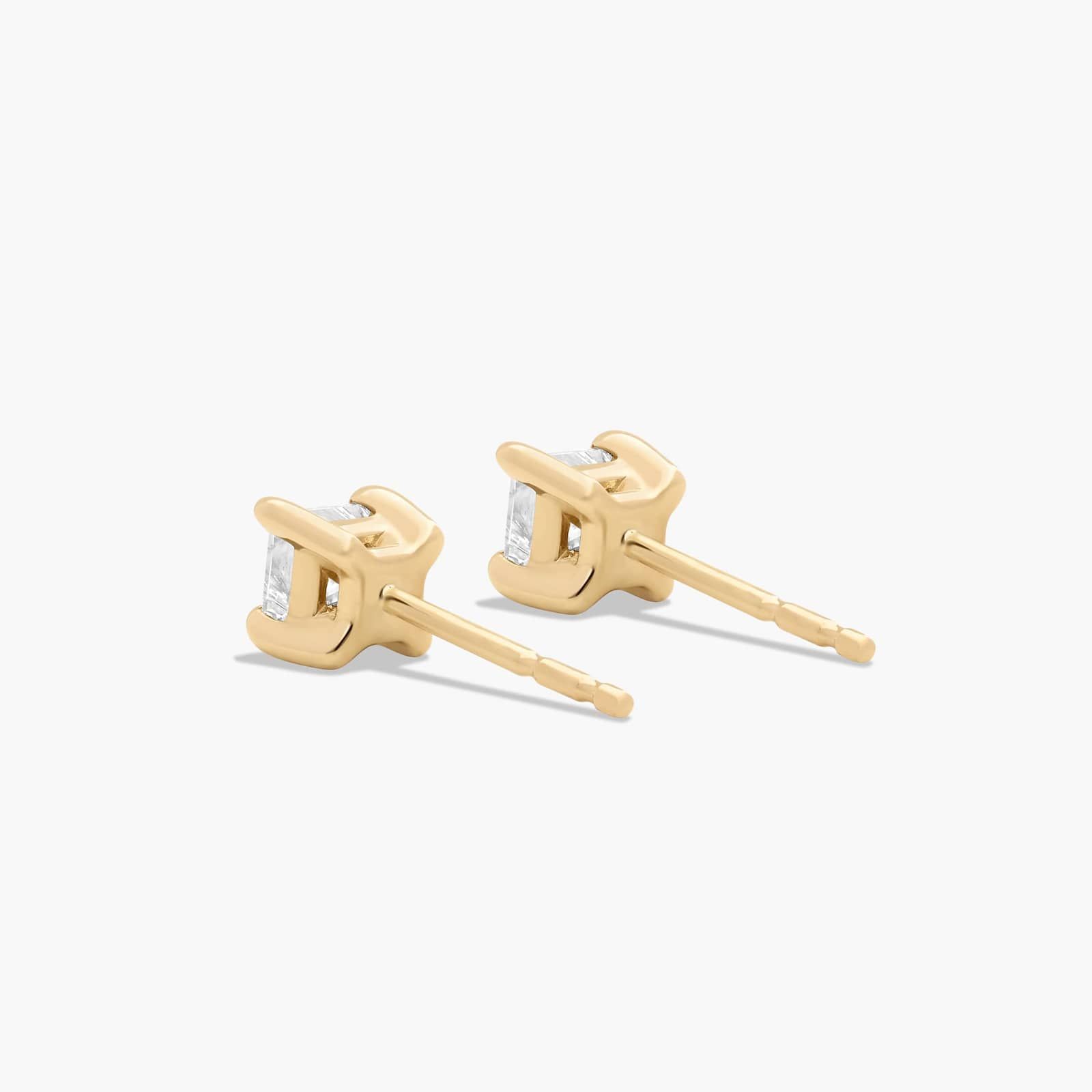 Princess Cut 0.5 CTW Diamond Stud Earrings In 14K Yellow Gold