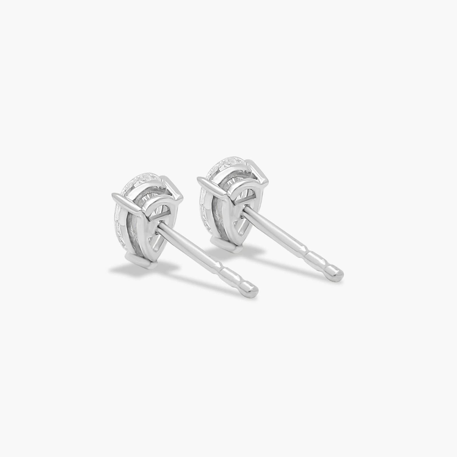 Pear Shape 0.5 CTW Diamond Stud Earrings In 14K White Gold