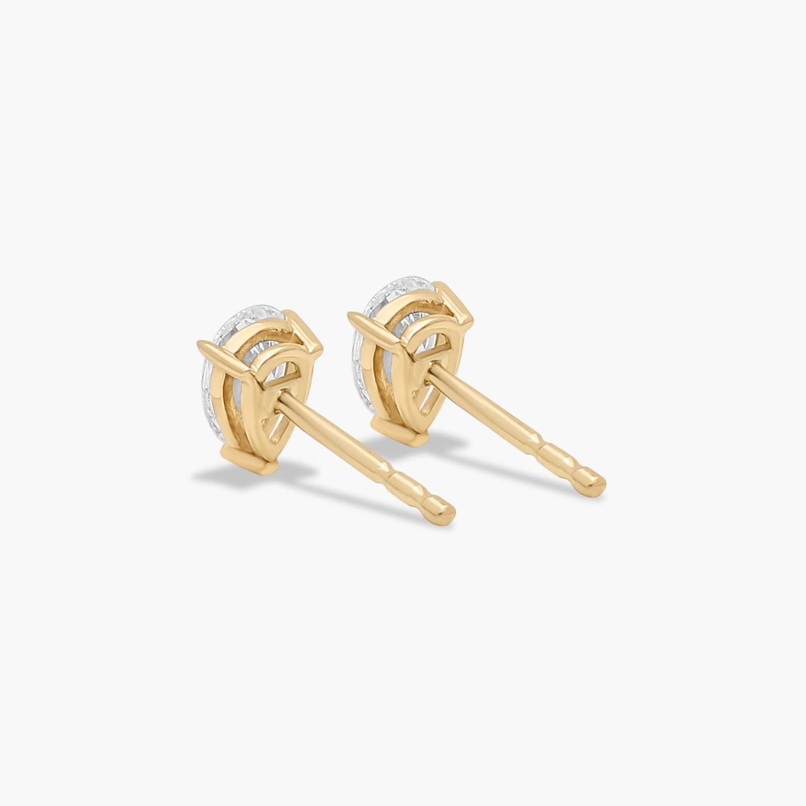 Pear Shape 0.5 CTW Diamond Stud Earrings In 14K Yellow Gold