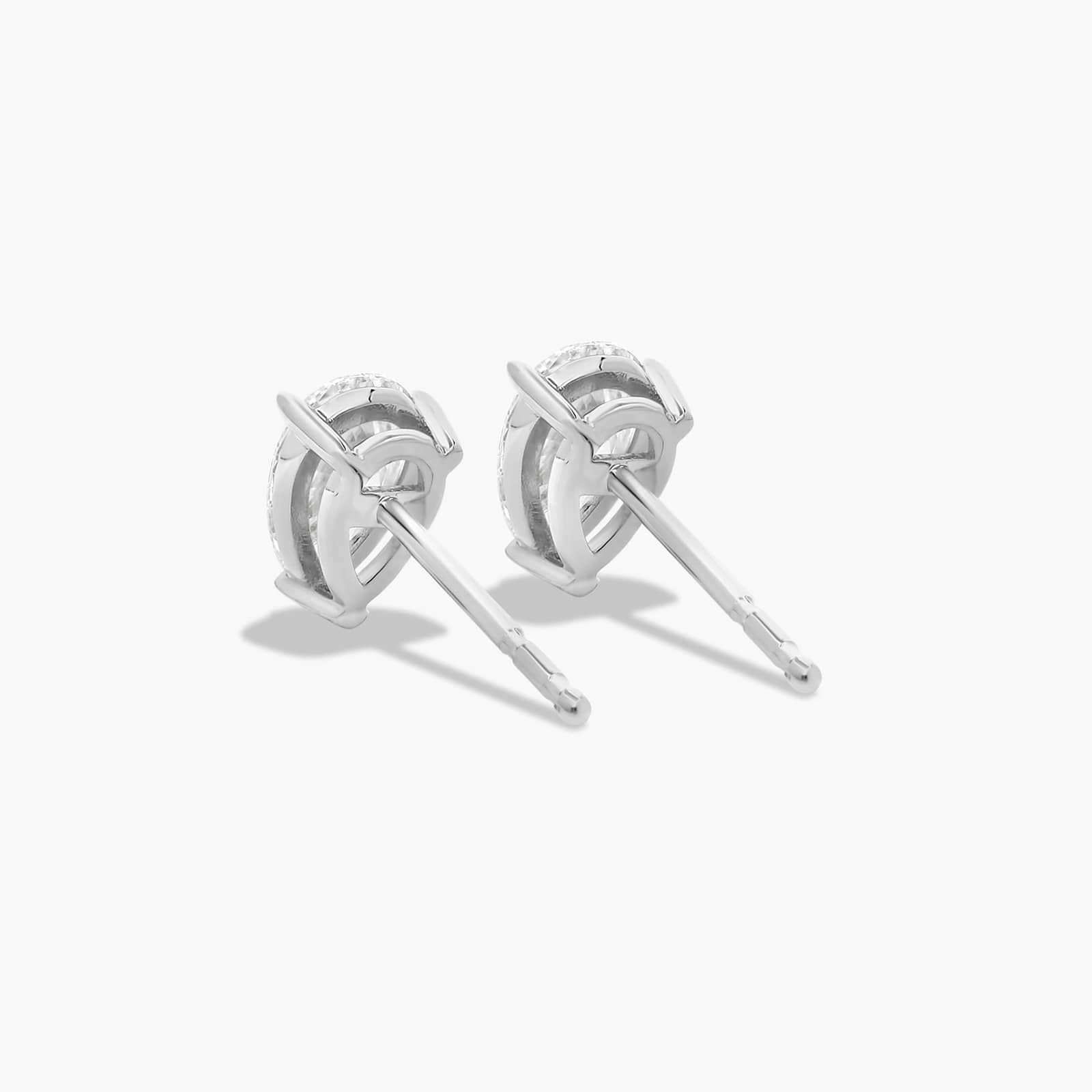 Pear Shape 0.75 CTW Diamond Stud Earrings In 14K White Gold