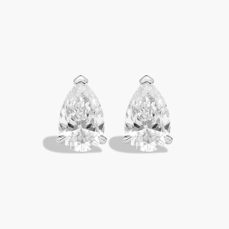 Pear Shape 1 CTW Diamond Stud Earrings In Platinum
