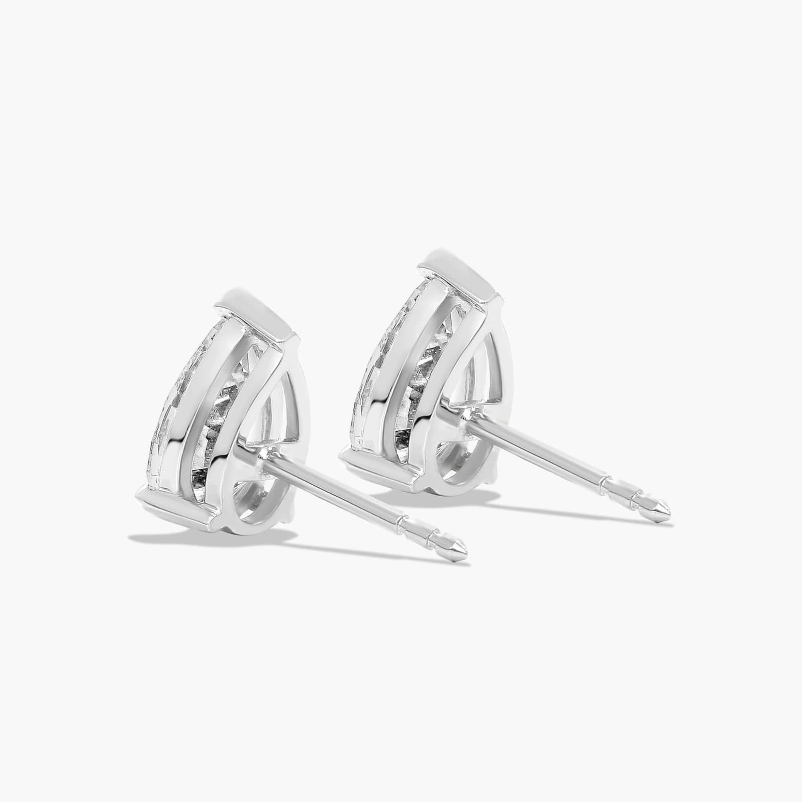 Pear Shape 2 CTW Diamond Stud Earrings In 14K White Gold