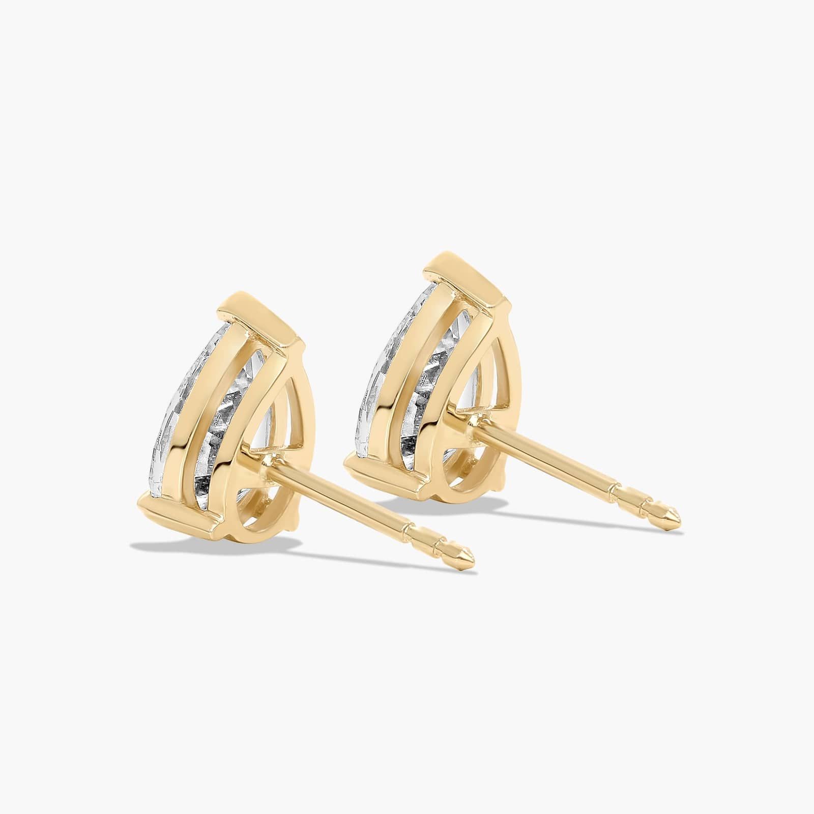 Pear Shape 2 CTW Diamond Stud Earrings In 14K Yellow Gold