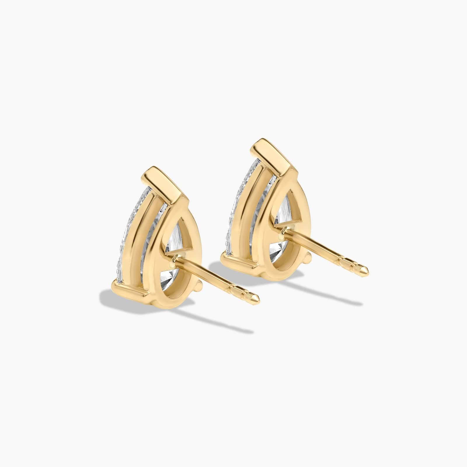 Pear Shape 3 CTW Lab-Grown Diamond Stud Earrings In 14K Yellow Gold