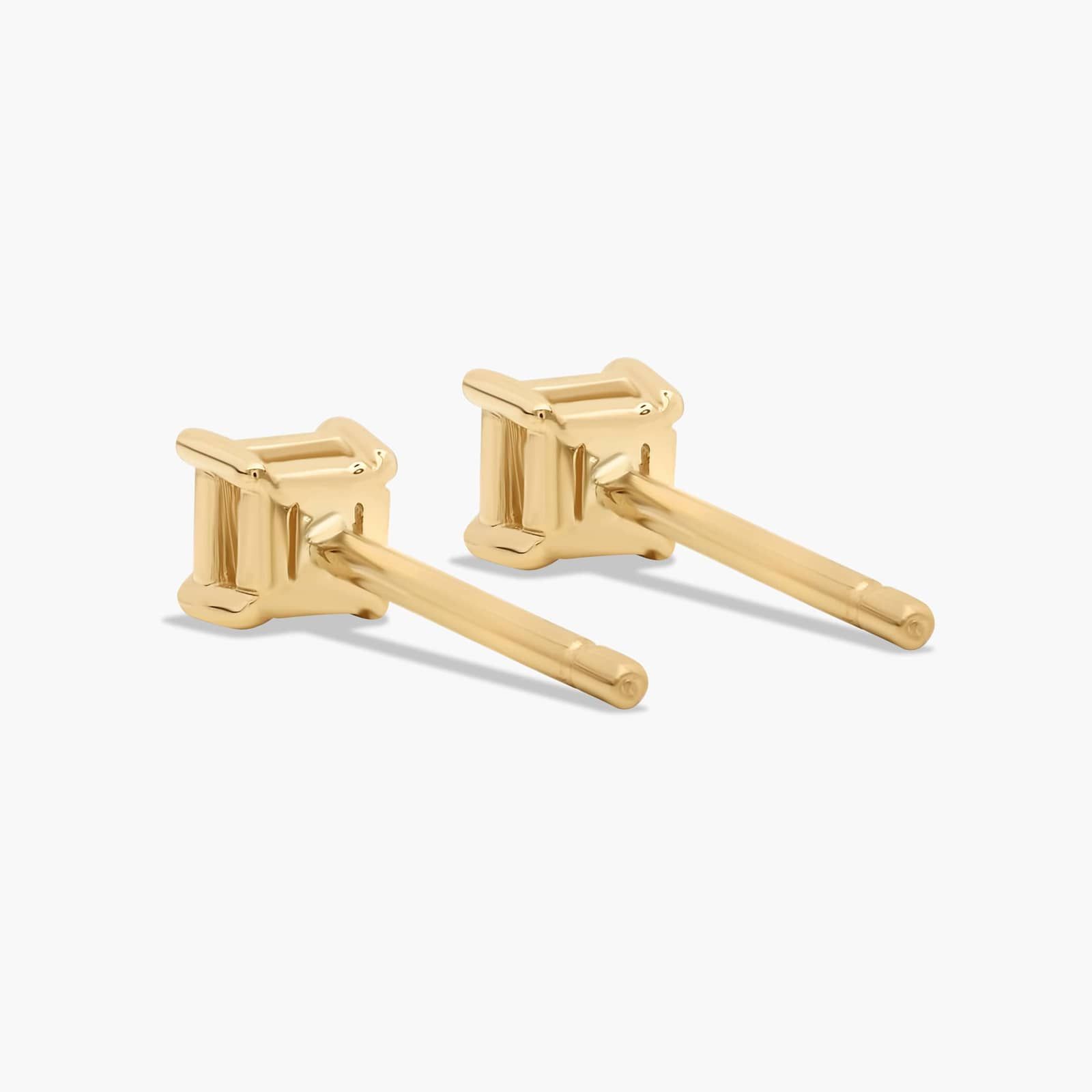 Asscher Cut 0.25 CTW Diamond Stud Earrings In 14K Yellow Gold