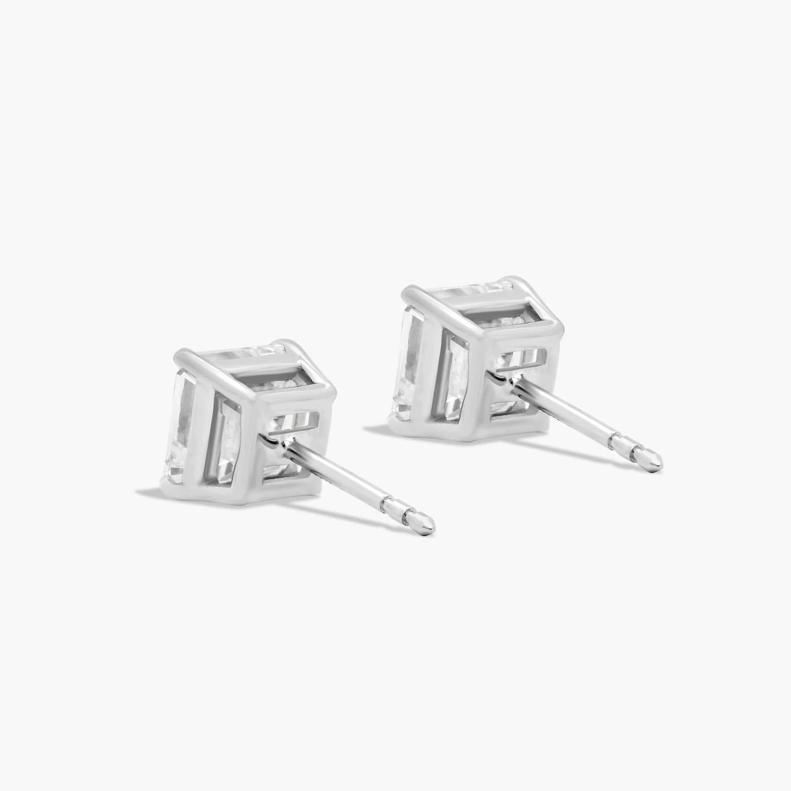 Asscher Cut 3 CTW Lab-Grown Diamond Stud Earrings In 14K White Gold