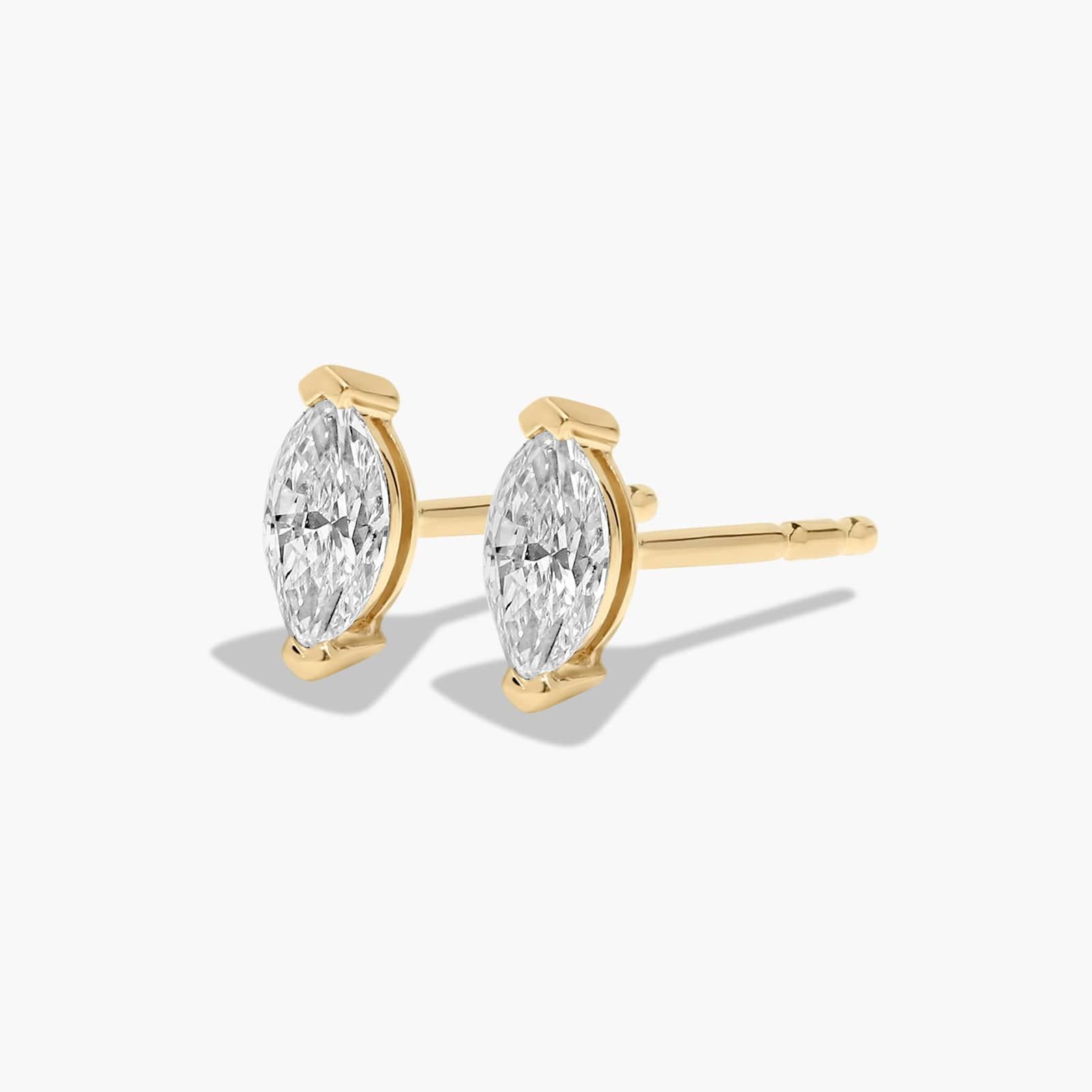 Marquise Cut 0.25 CTW Diamond Stud Earrings In 14K Yellow Gold