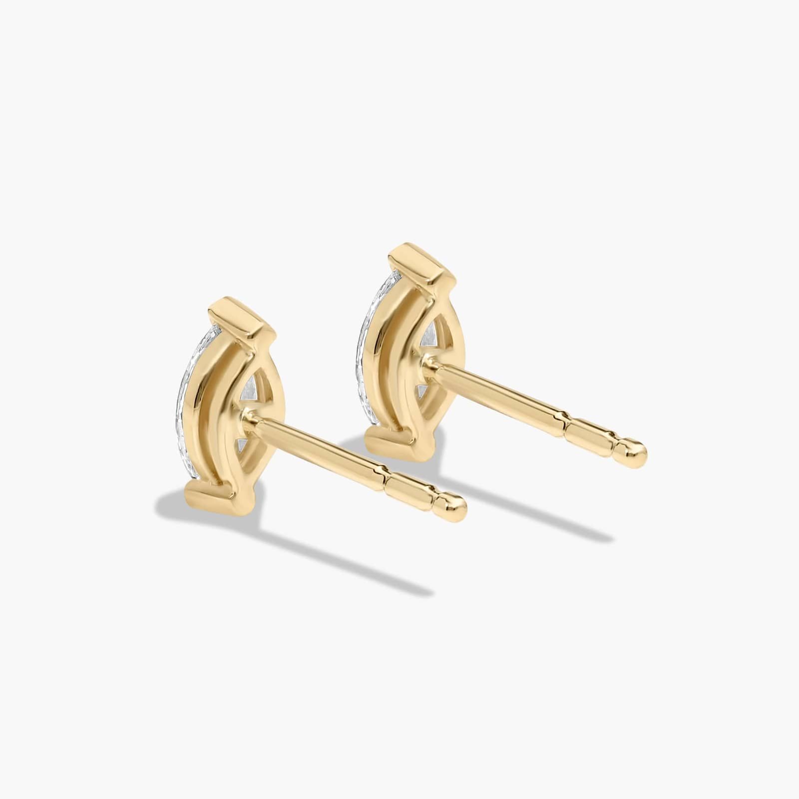 Marquise Cut 0.25 CTW Diamond Stud Earrings In 14K Yellow Gold