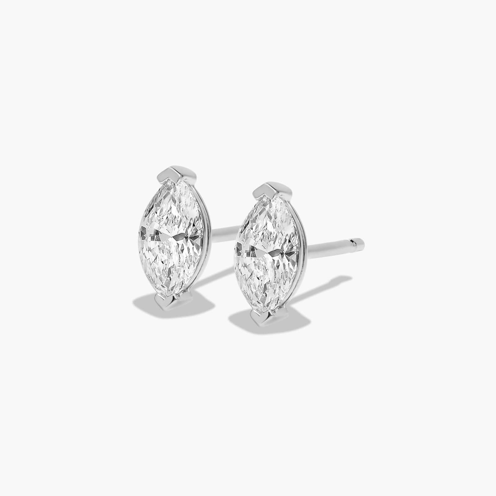 Marquise Cut 0.5 CTW Diamond Stud Earrings In Platinum