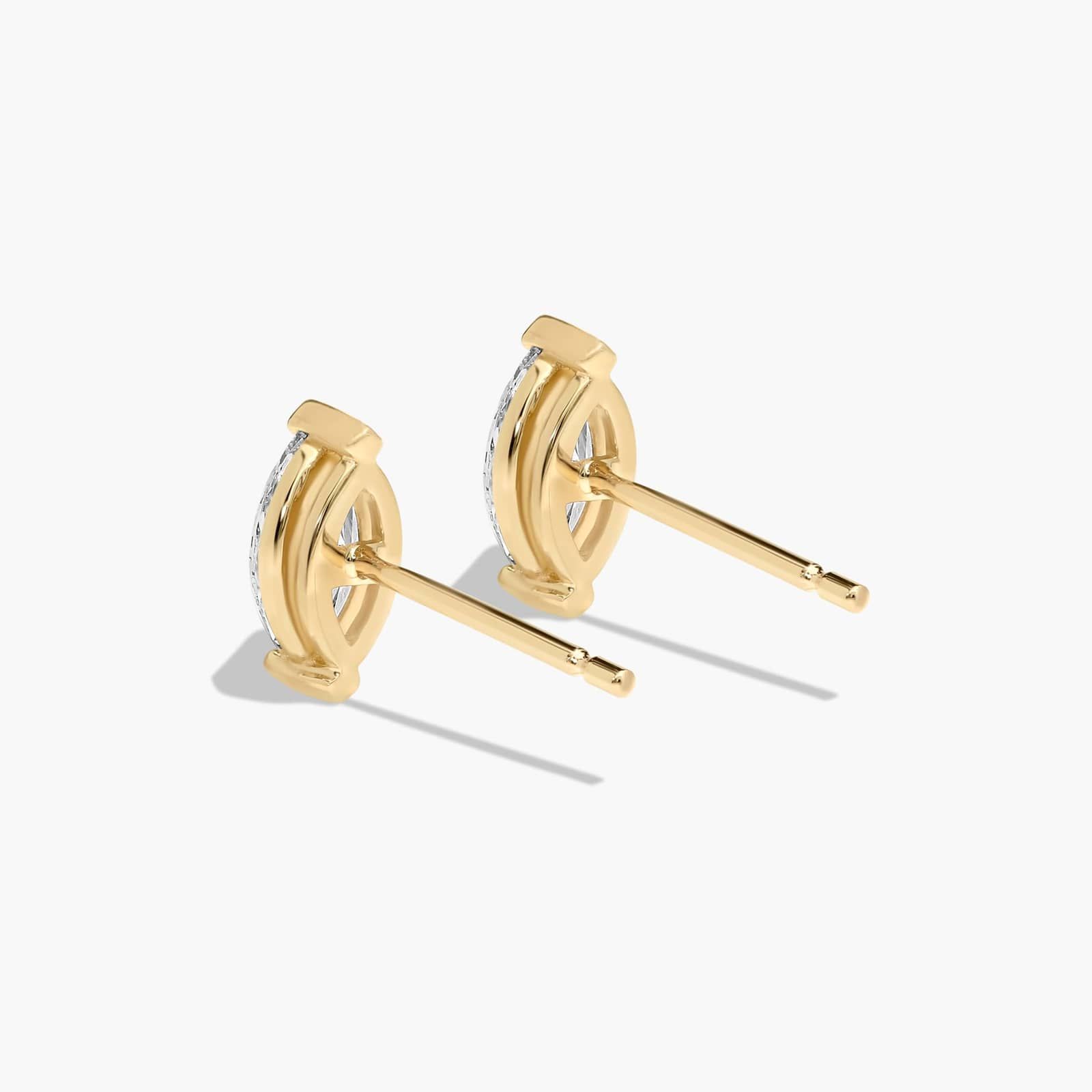 Marquise Cut 0.5 CTW Diamond Stud Earrings In 14K Yellow Gold