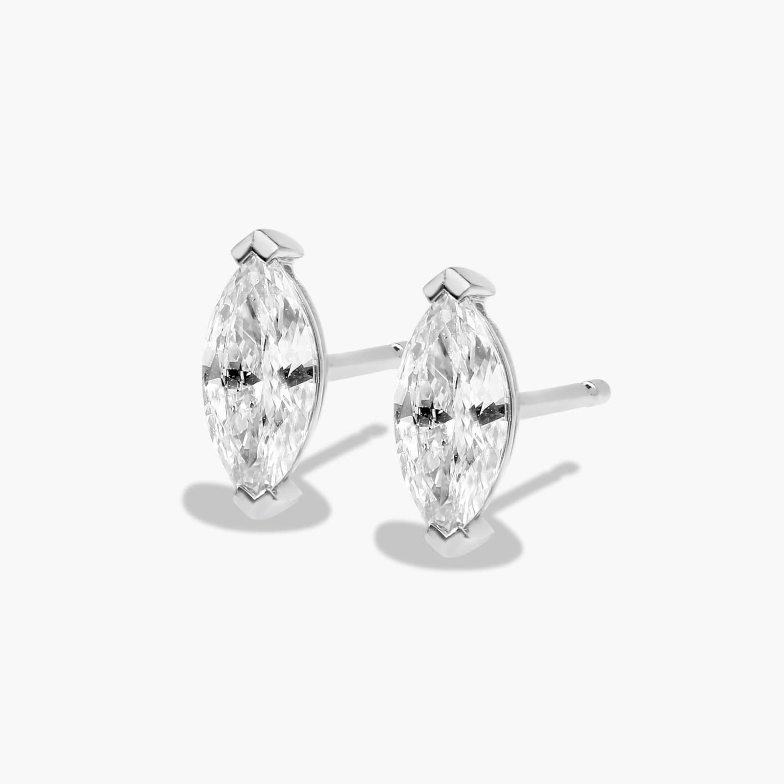 Marquise Cut 0.75 CTW Diamond Stud Earrings In Platinum