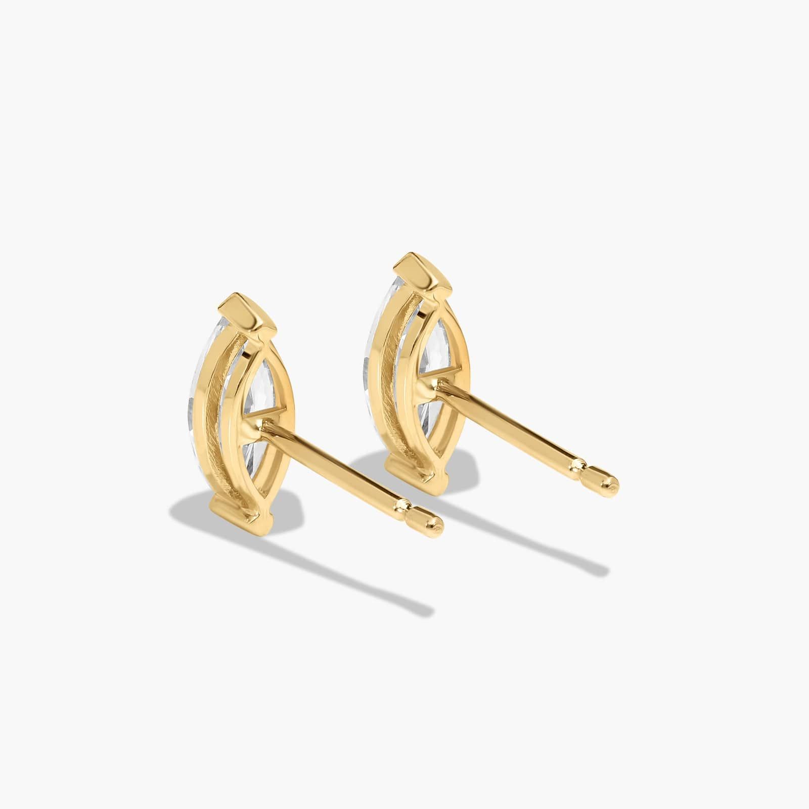 Marquise Cut 0.75 CTW Diamond Stud Earrings In 14K Yellow Gold