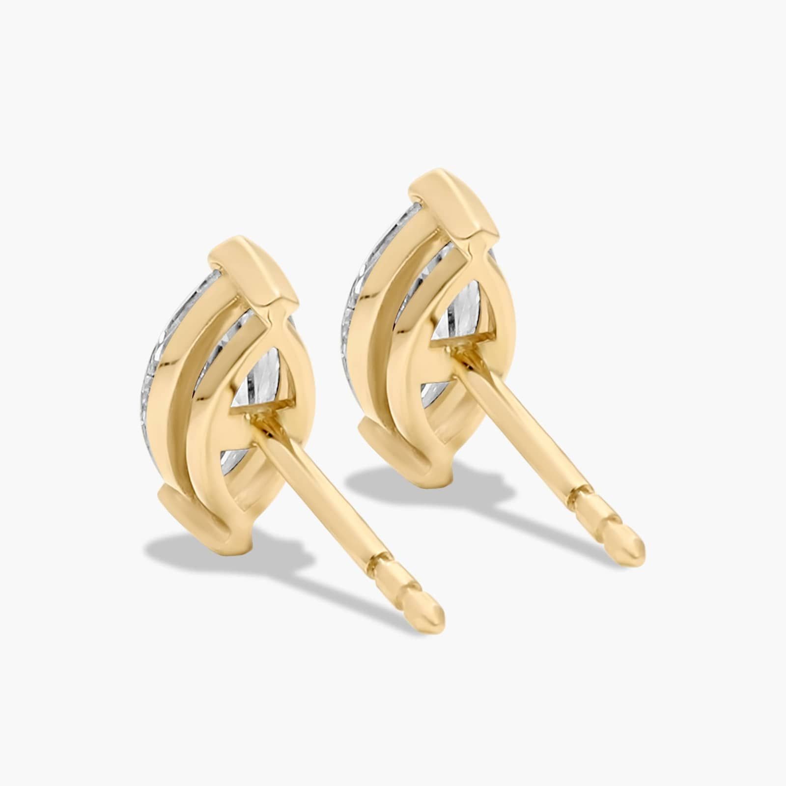 Marquise Cut 1 CTW Diamond Stud Earrings In 14K Yellow Gold