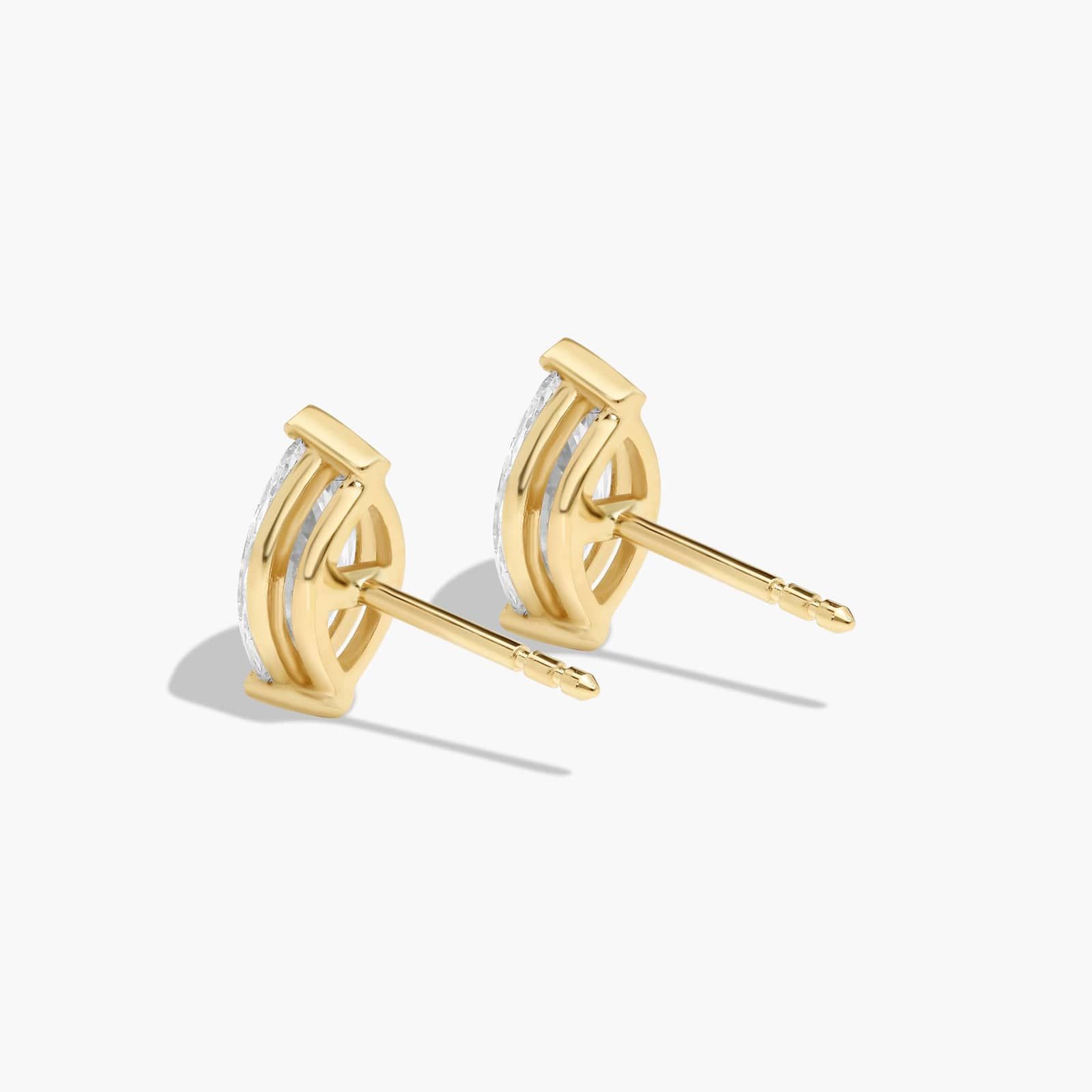 Marquise Cut 1.5 CTW Diamond Stud Earrings In 14K Yellow Gold
