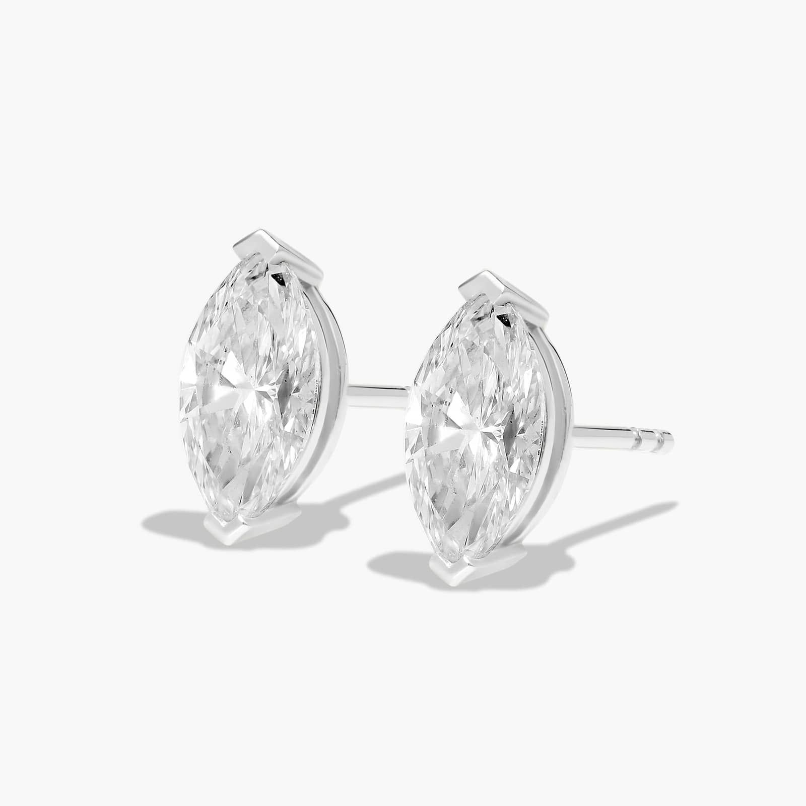 Marquise Cut 2 CTW Diamond Stud Earrings In Platinum