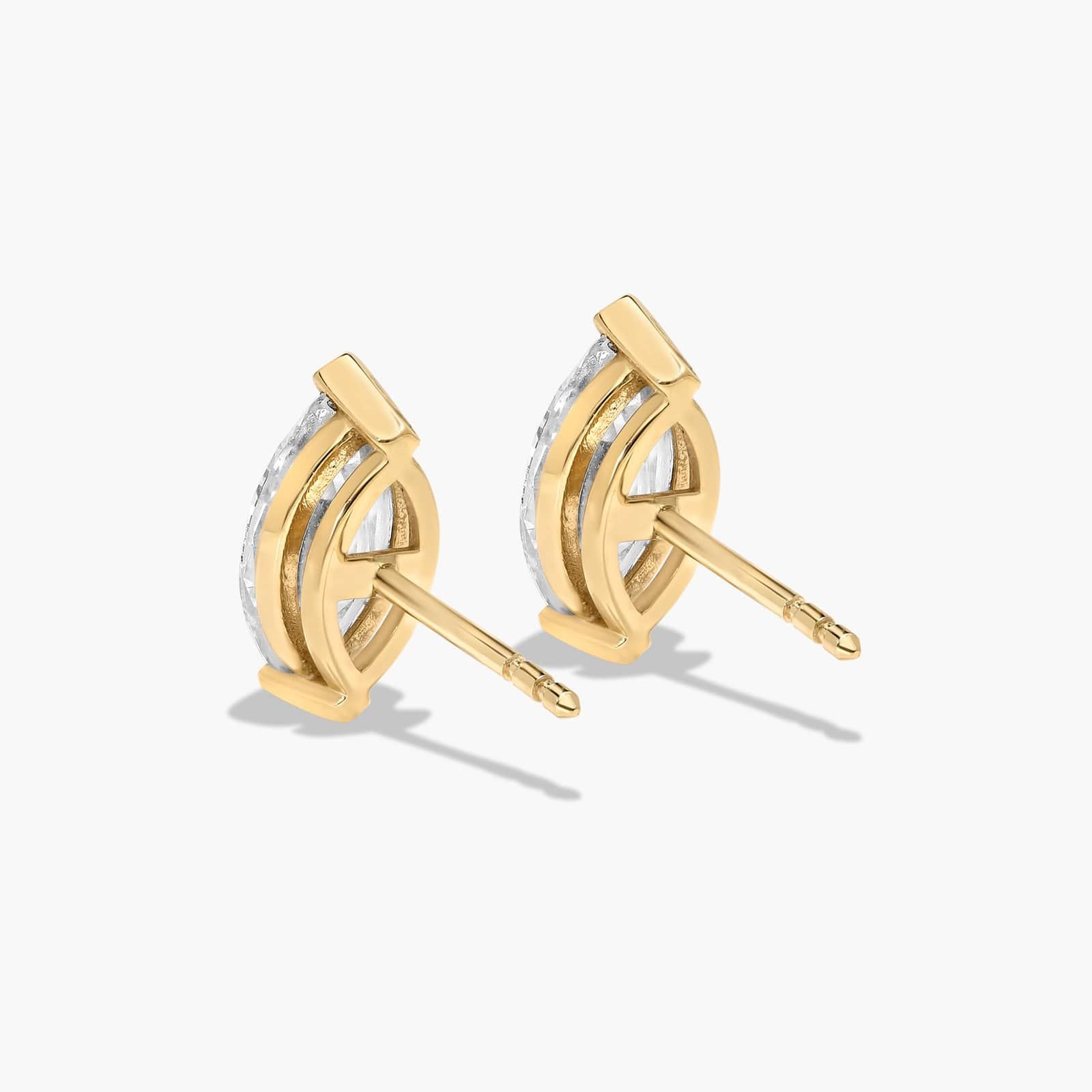 Marquise Cut 2 CTW Diamond Stud Earrings In 14K Yellow Gold