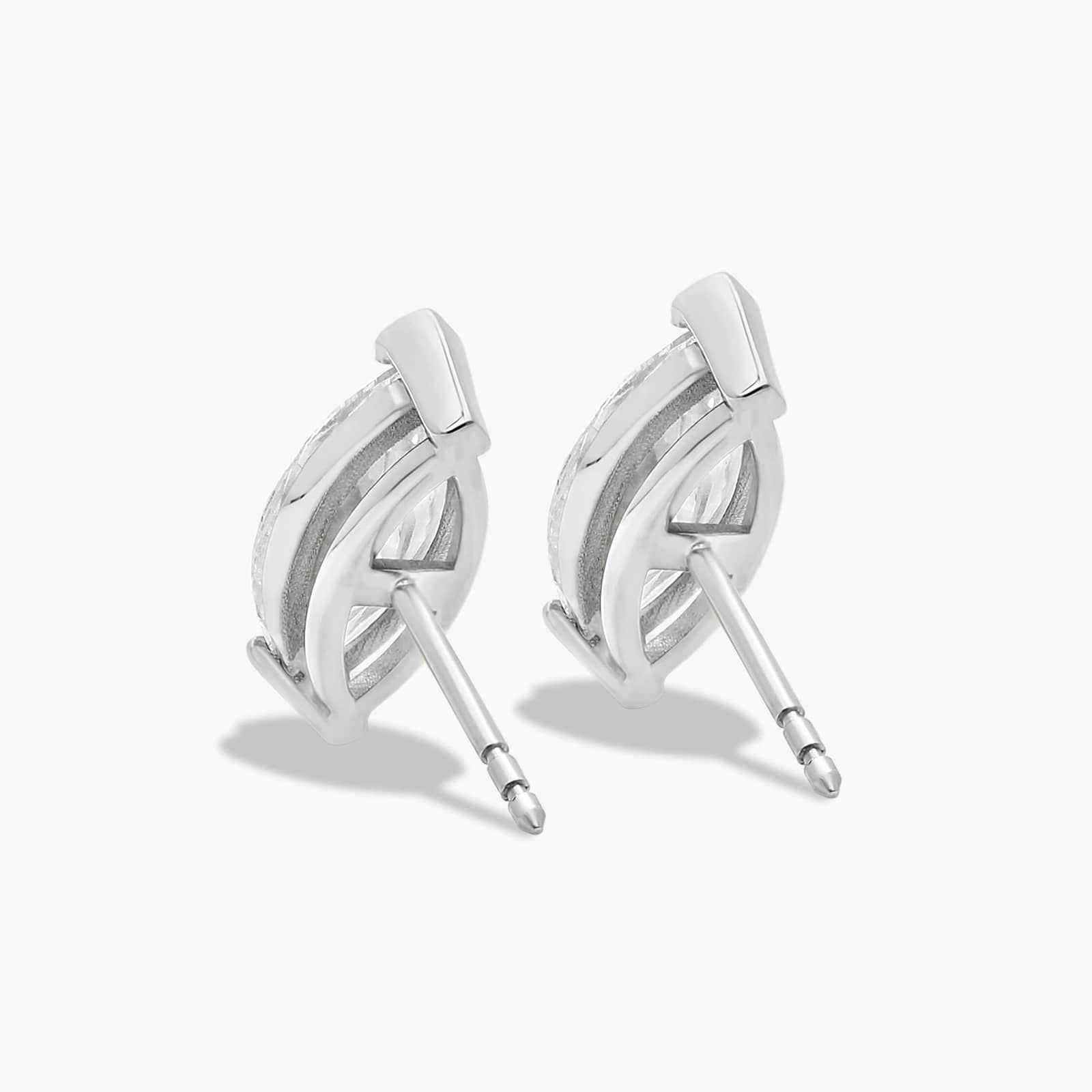Marquise Cut 3 CTW Lab-Grown Diamond Stud Earrings In 14K White Gold