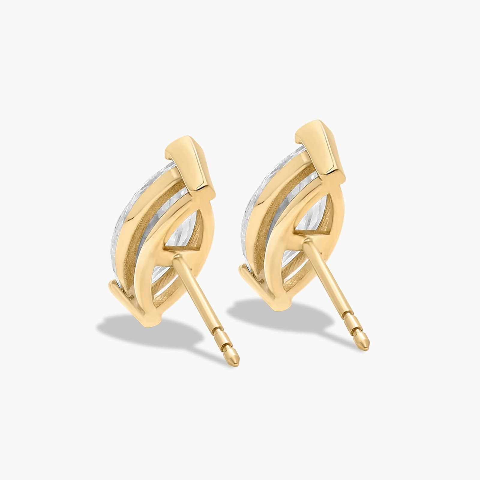 Marquise Cut 3 CTW Lab-Grown Diamond Stud Earrings In 14K Yellow Gold