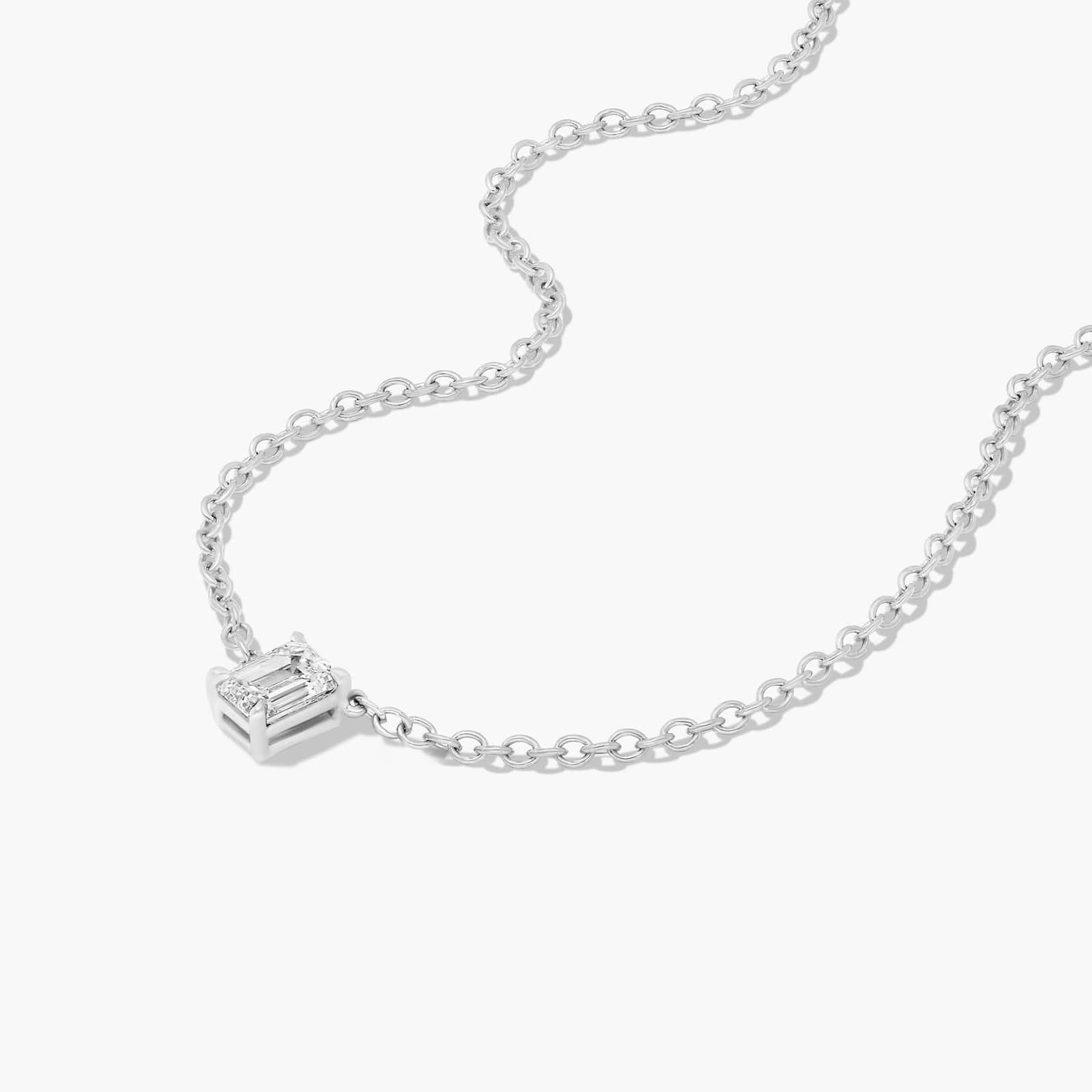 Platinum Emerald Cut Diamond Solitaire Pendant (0.25 CTW - H-I / SI1-SI2)