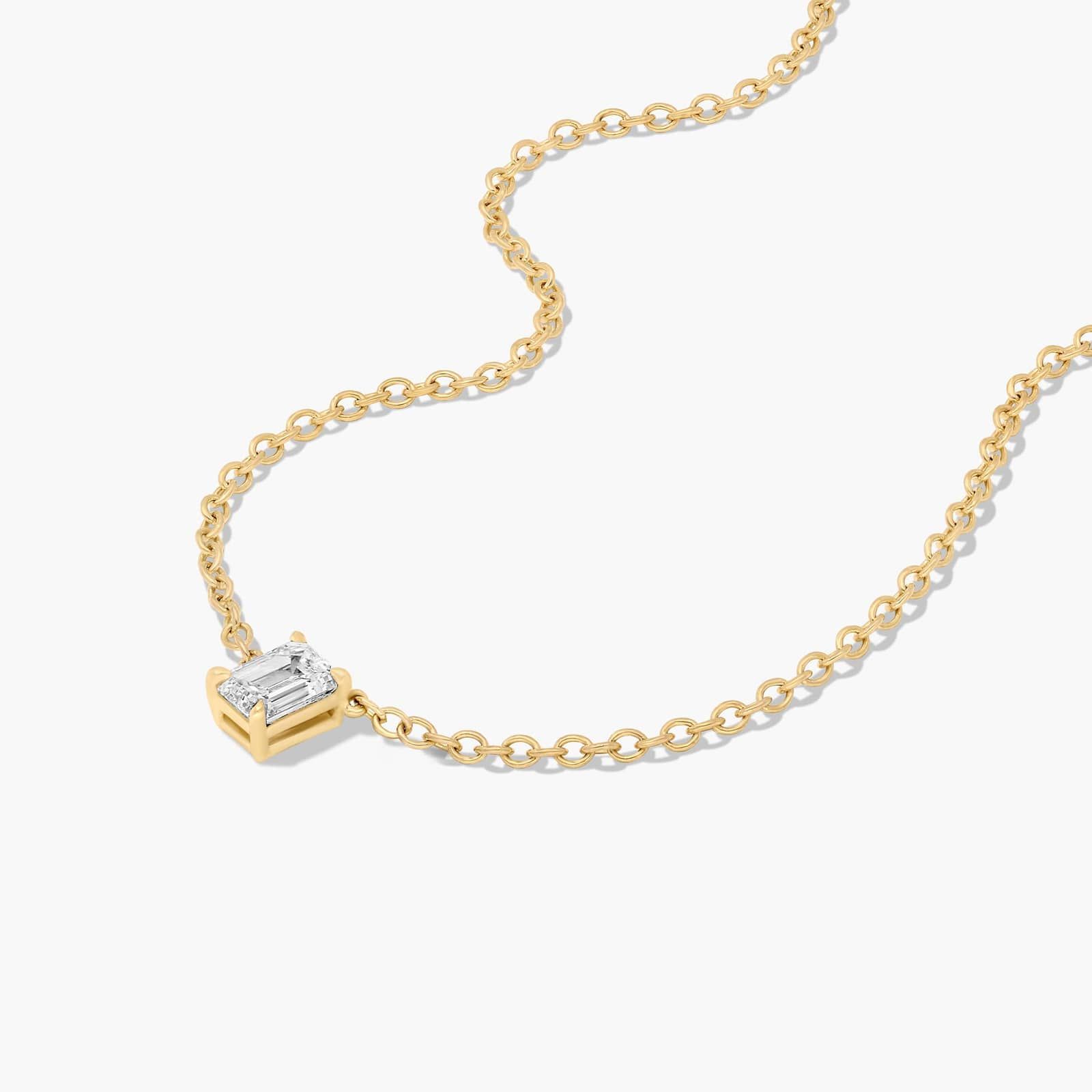 14K Yellow Gold Emerald Cut Lab-Grown Diamond Solitaire Pendant (0.25 CTW - F-G / VS2-SI1)