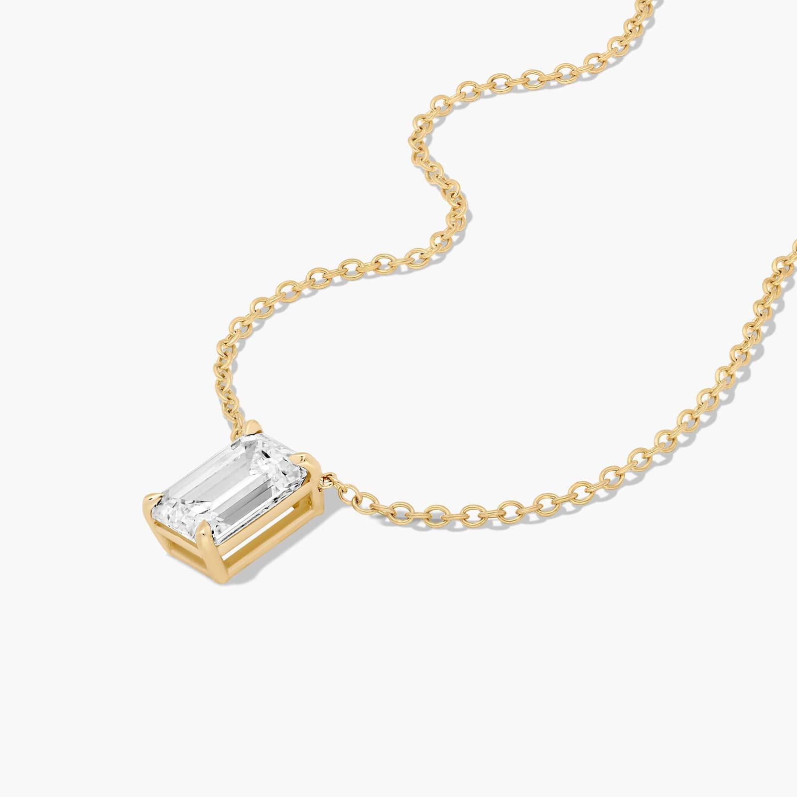 14K Yellow Gold Emerald Cut Lab-Grown Diamond Solitaire Pendant (2.00 CTW - F-G / VS2-SI1)