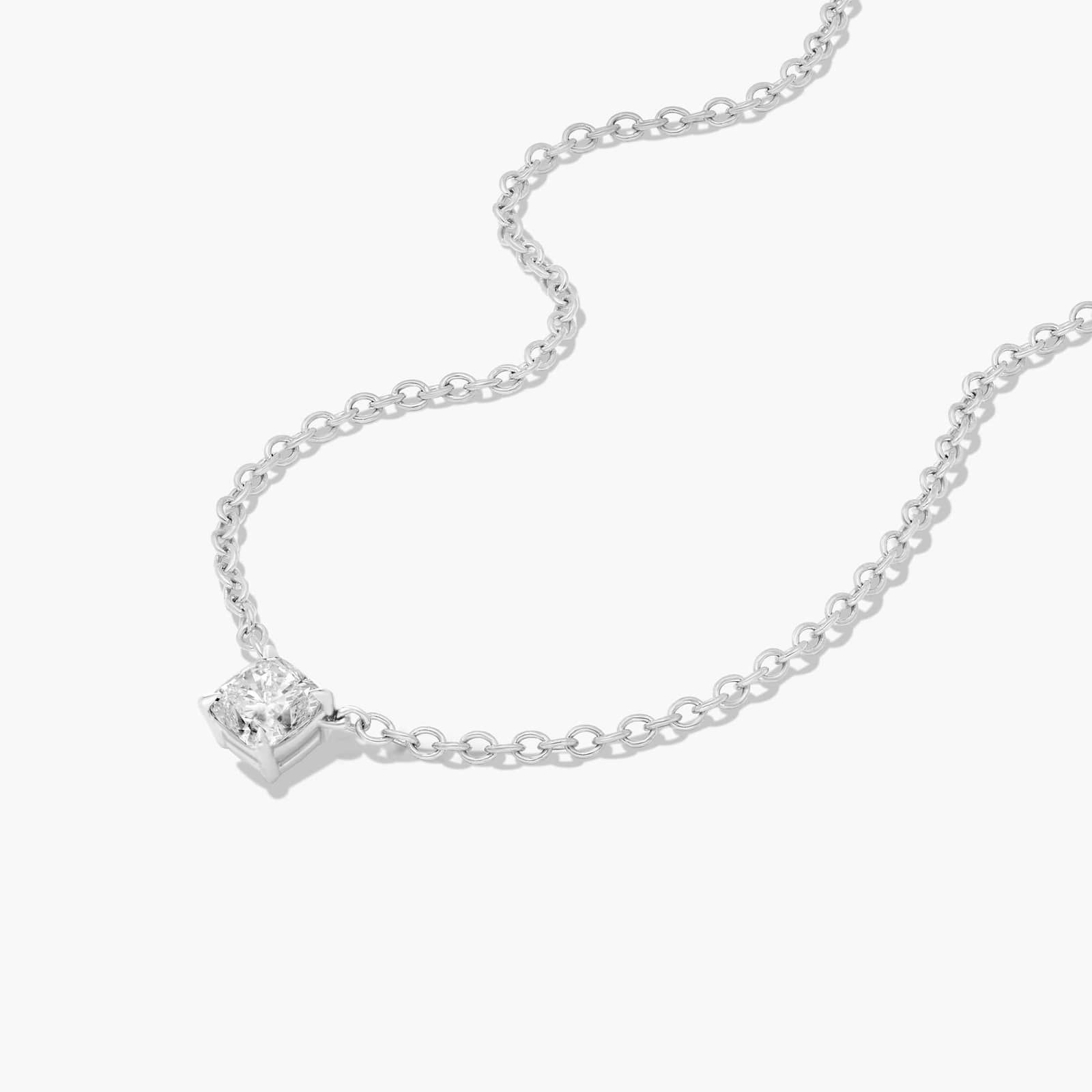 Platinum Cushion Shape Diamond Solitaire Pendant (0.25 CTW - H-I / SI1-SI2)