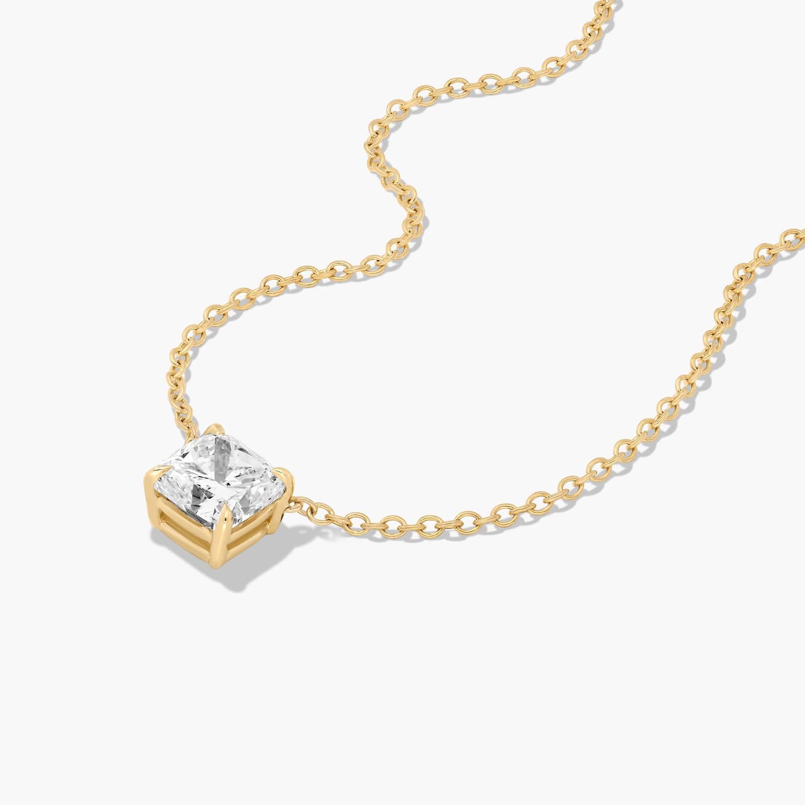 14K Yellow Gold Cushion Shape Lab-Grown Diamond Solitaire Pendant (0.50 CTW - F-G / VS2-SI1)