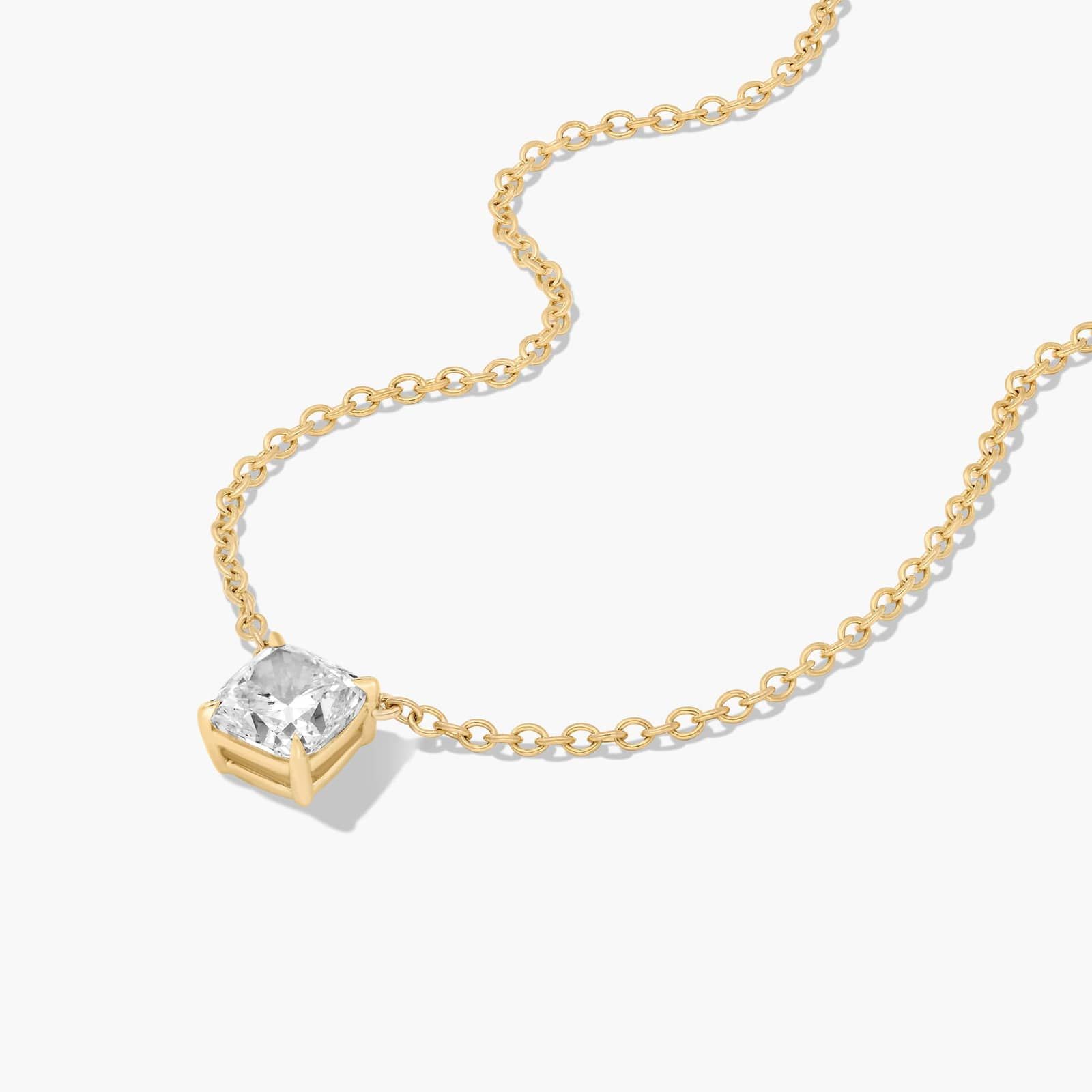 14K Yellow Gold Cushion Shape Lab-Grown Diamond Solitaire Pendant (0.75 CTW - F-G / VS2-SI1)