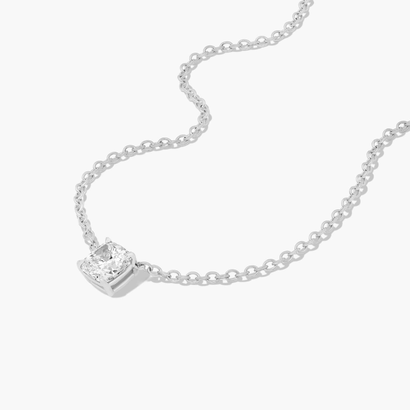 Platinum Cushion Shape Diamond Solitaire Pendant (1.00 CTW - H-I / SI1-SI2)