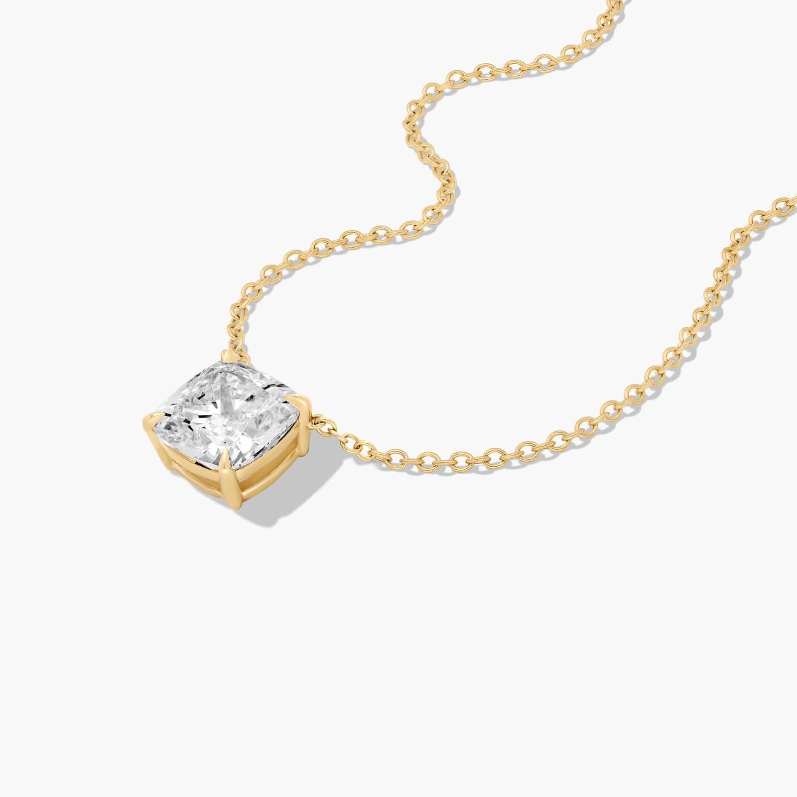 14K Yellow Gold Cushion Cut Lab-Grown Diamond Solitaire Pendant (2.00 CTW - F-G / VS2-SI1)