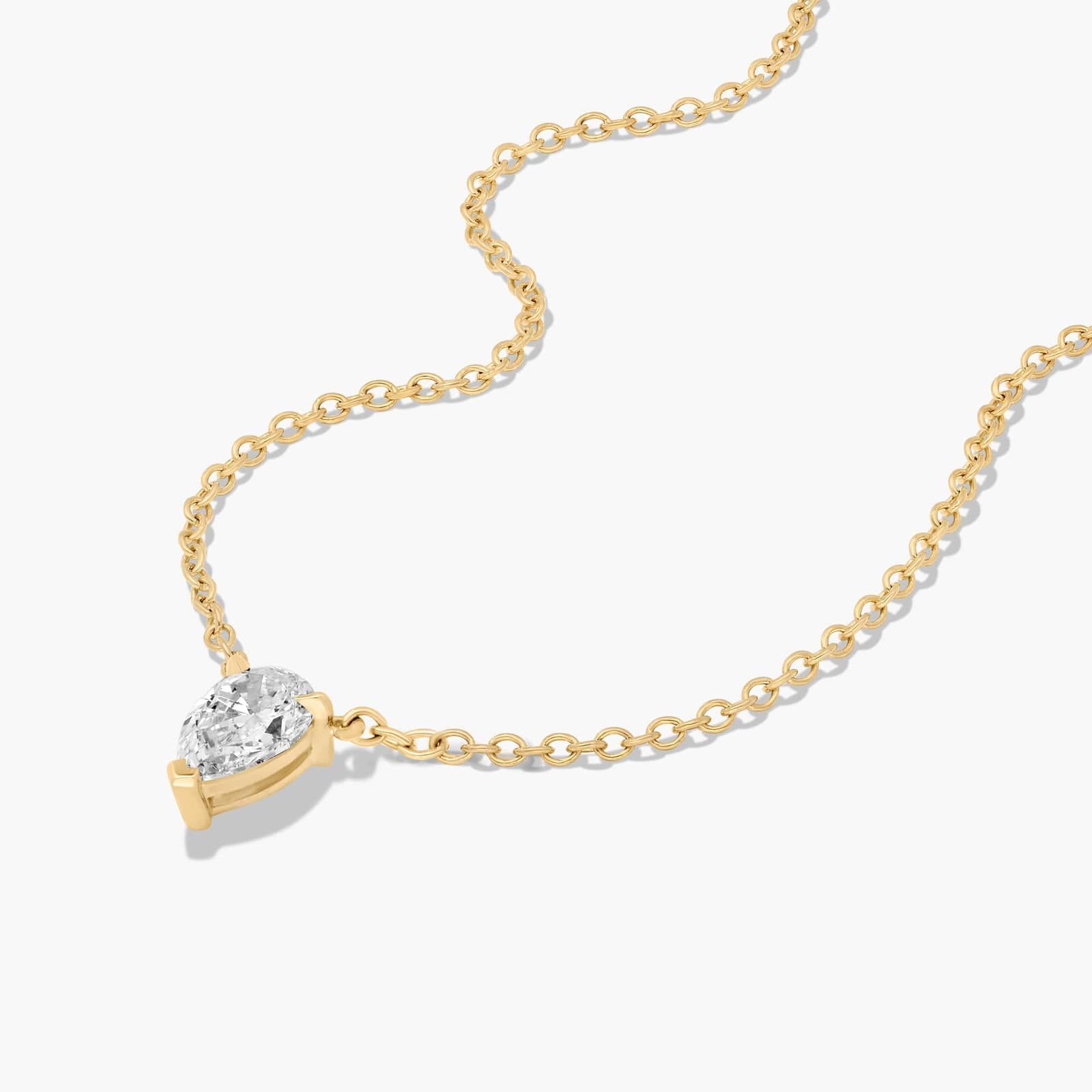14K Yellow Gold Pear Shape Diamond Solitaire Pendant (0.25 CTW - H-I / SI1-SI2)