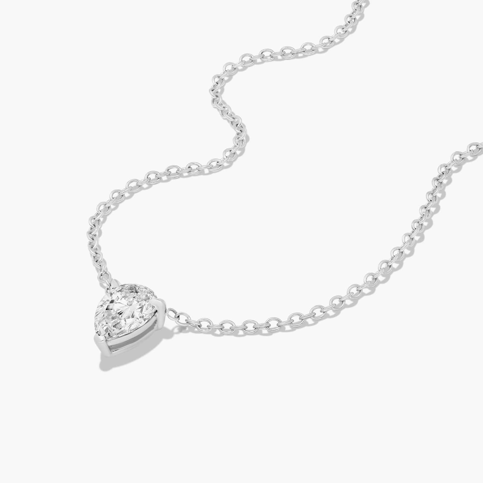 14K White Gold Pear Shape Diamond Solitaire Pendant (0.50 CTW - H-I / SI1-SI2)