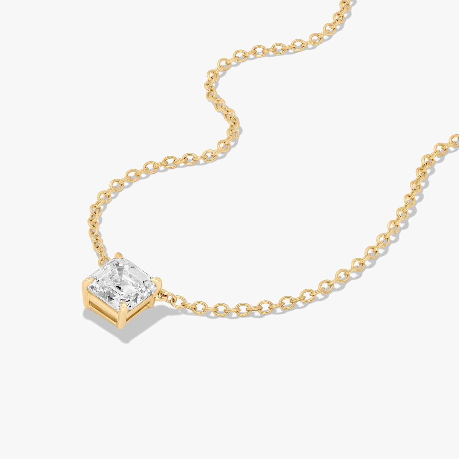 14K Yellow Gold Asscher Cut Diamond Solitaire Pendant (0.50 CTW - H-I / SI1-SI2)