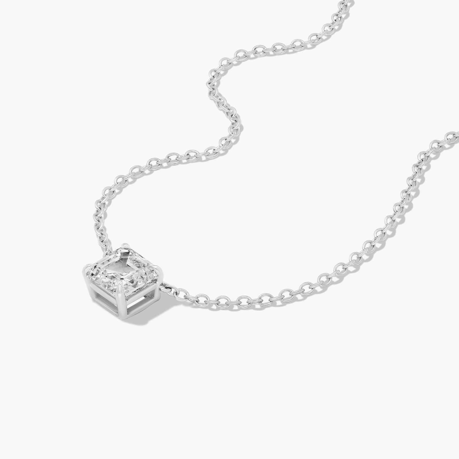 Platinum Asscher Cut Diamond Solitaire Pendant (1.00 CTW - H-I / SI1-SI2)
