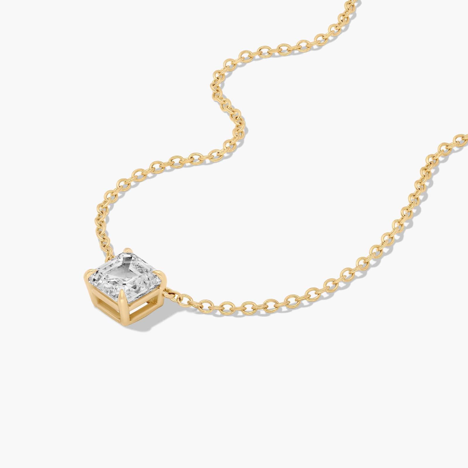 14K Yellow Gold Asscher Cut Diamond Solitaire Pendant (1.00 CTW - H-I / SI1-SI2)