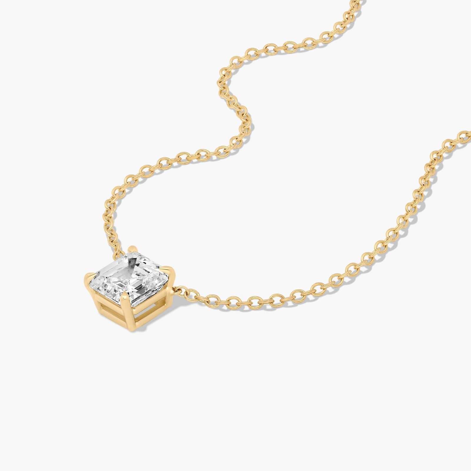 14K Yellow Gold Asscher Cut Lab-Grown Diamond Solitaire Pendant (1.50 CTW - F-G / VS2-SI1)